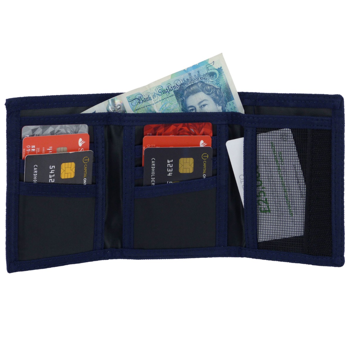 RED X Mens & Boys Tri-Fold Nylon Sports Wallet with Coin Pocket and Belt Hook - Picture 11 of 16