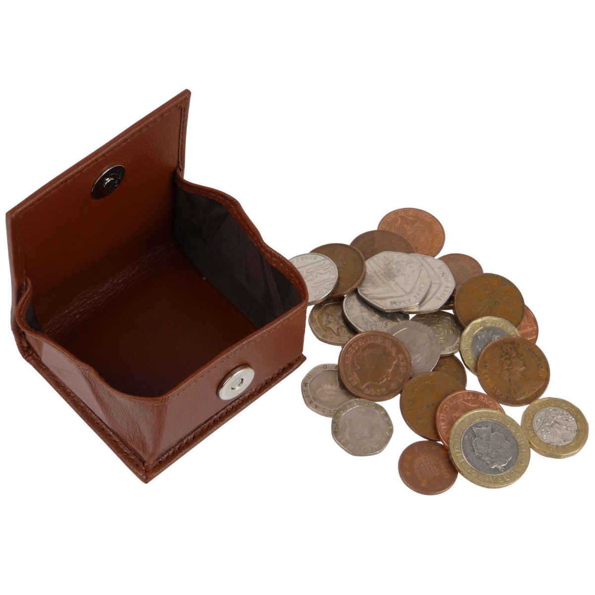 Borsa vassoio per monete Oakridge da uomo in pelle quadrata con tasca - Foto 24 di 26