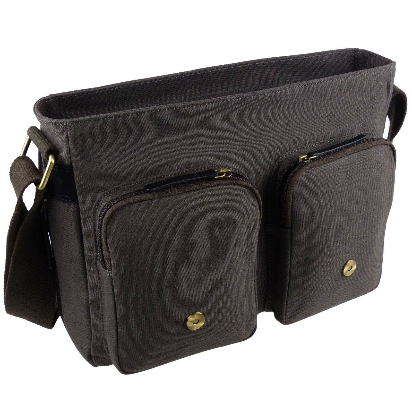 Taranis Leather & Canvas Messenger Bag - Picture 6 of 18