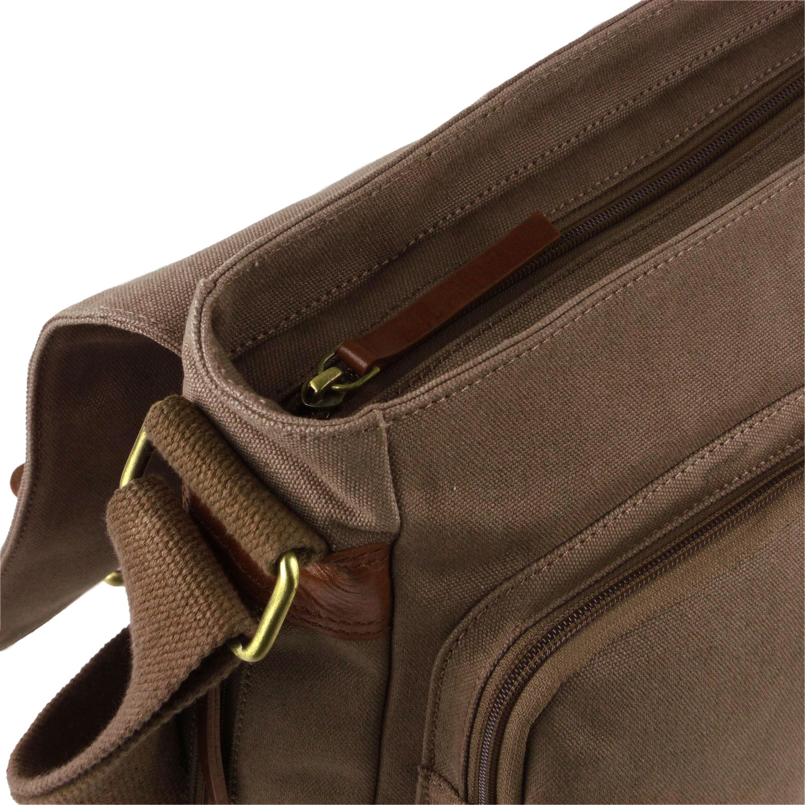 Taranis Leather & Canvas Messenger Bag - Picture 15 of 18