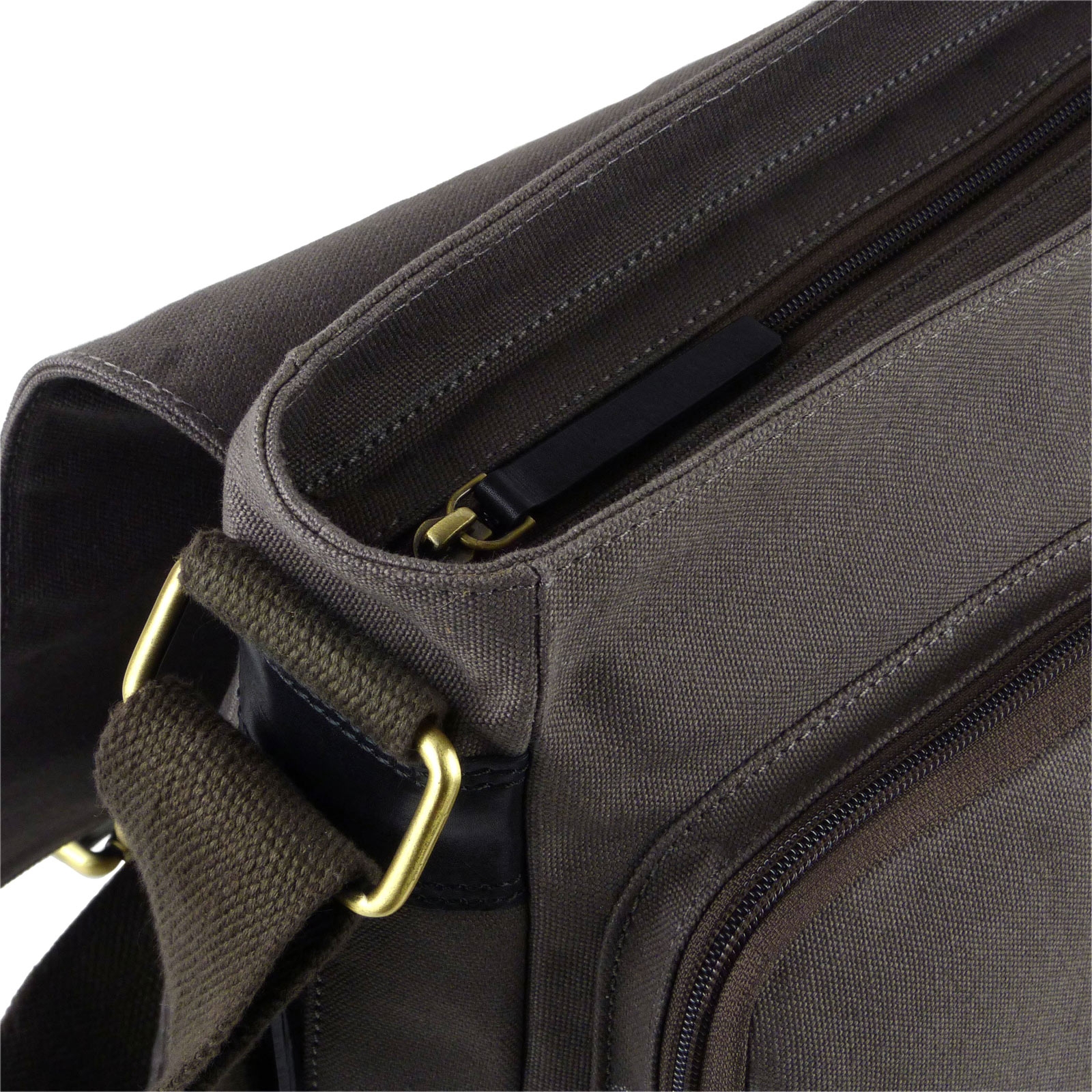 Taranis Leather & Canvas Messenger Bag - Picture 7 of 18