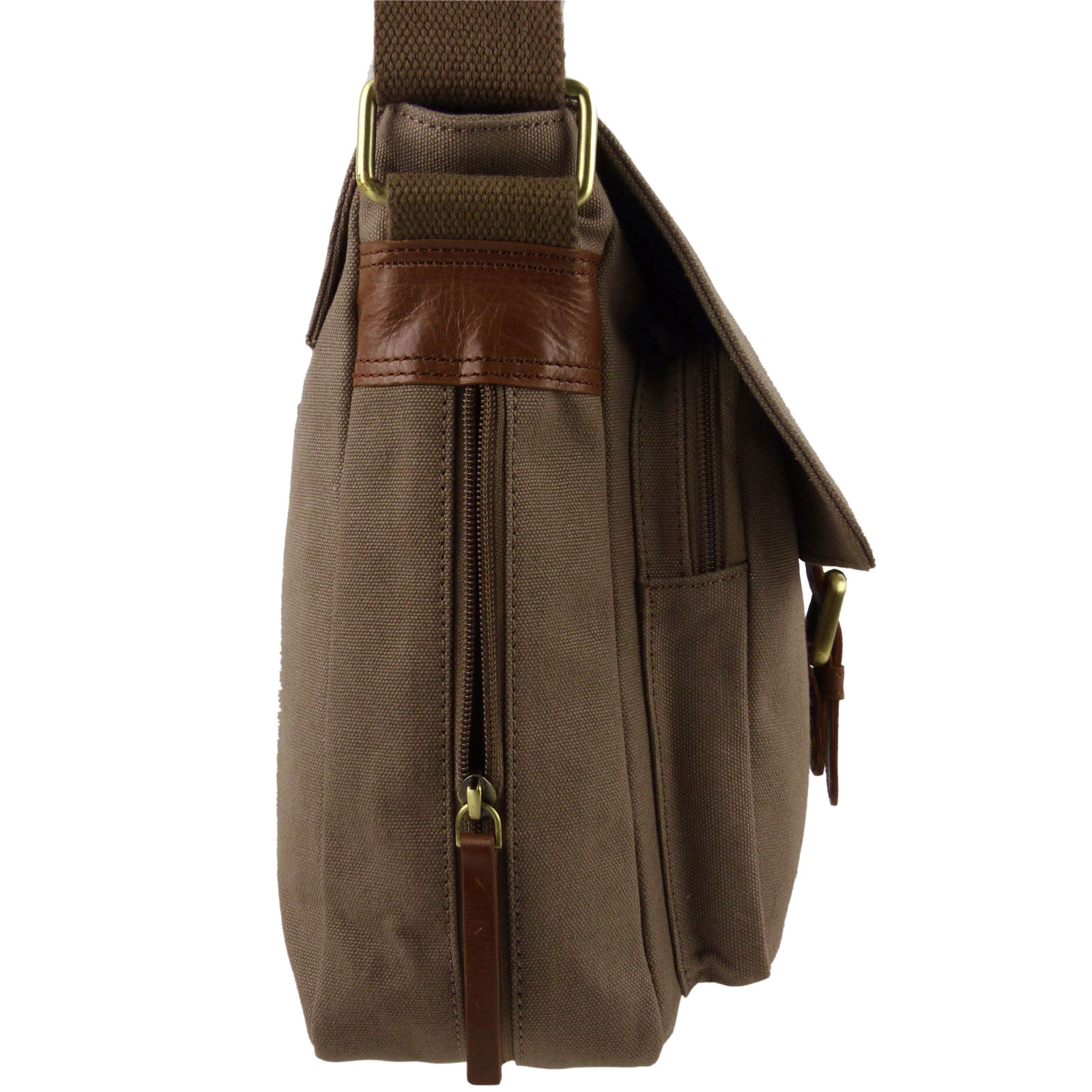Taranis Leather & Canvas Messenger Bag - Picture 16 of 18