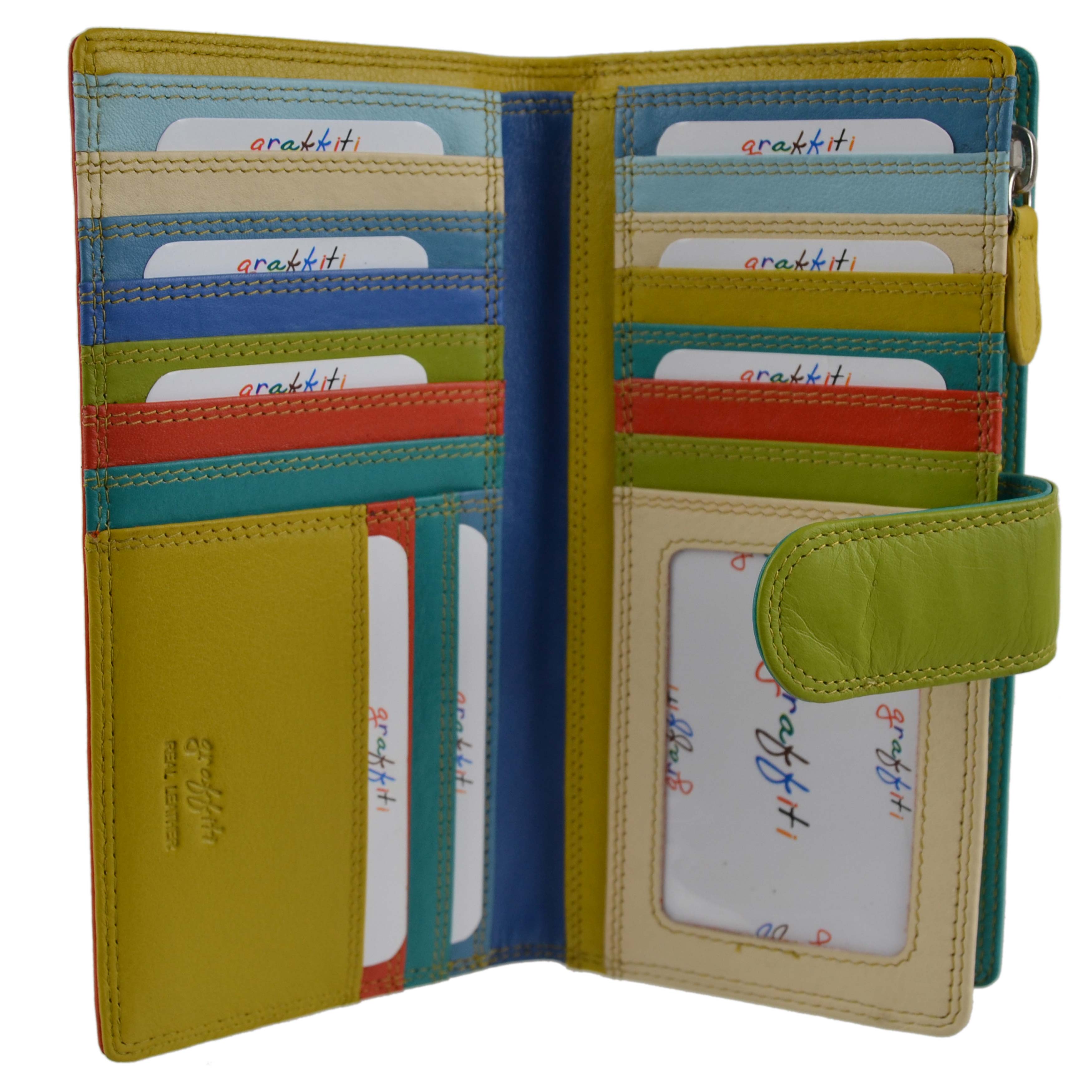 Ladies Leather Tabbed Purse/Wallet by Golunski; Graffiti Gift Box Bright Colours - Picture 53 of 103