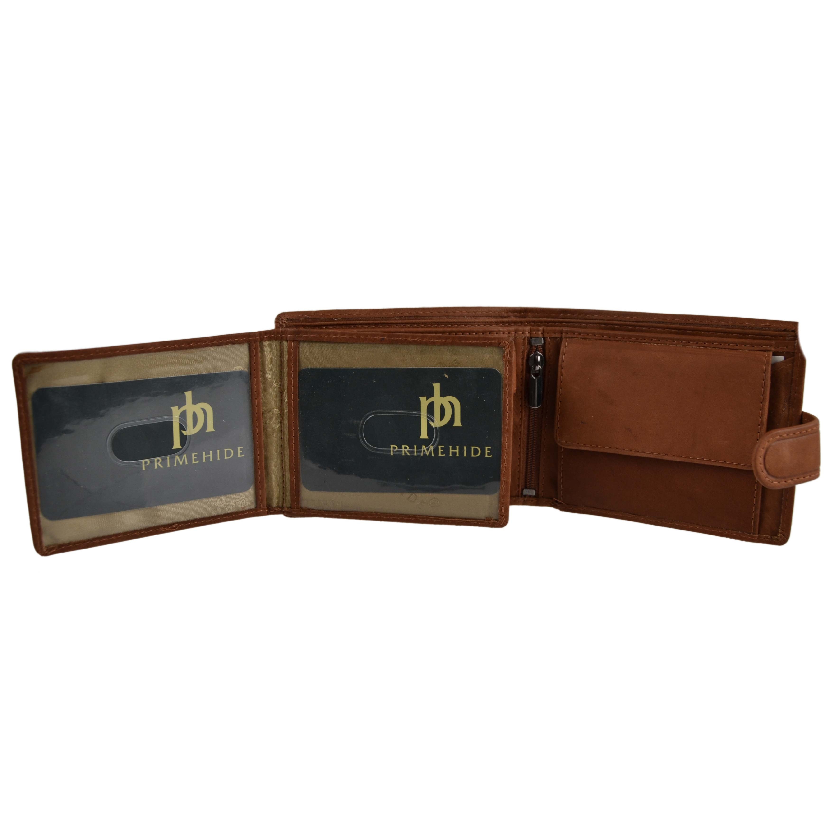 Mens Quality Leather Wallet by Prime Hide Gift Boxed Stylish with Coin