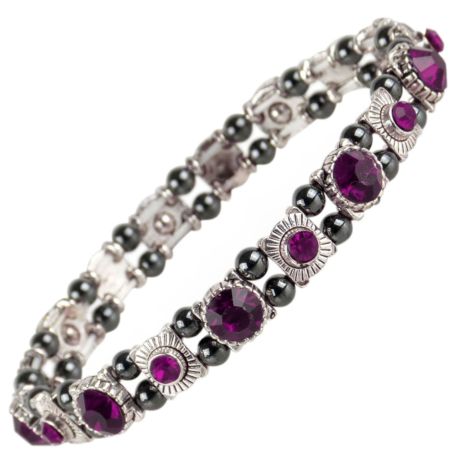 Ladies Magnetic Hematite Crystals Bracelet Pretty Colours Free Gift Box - Picture 10 of 29