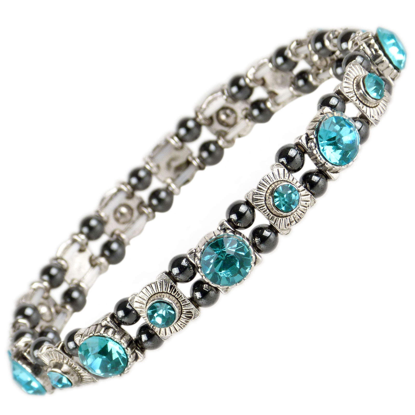 Ladies Magnetic Hematite Crystals Bracelet Pretty Colours Free Gift Box - Picture 12 of 29