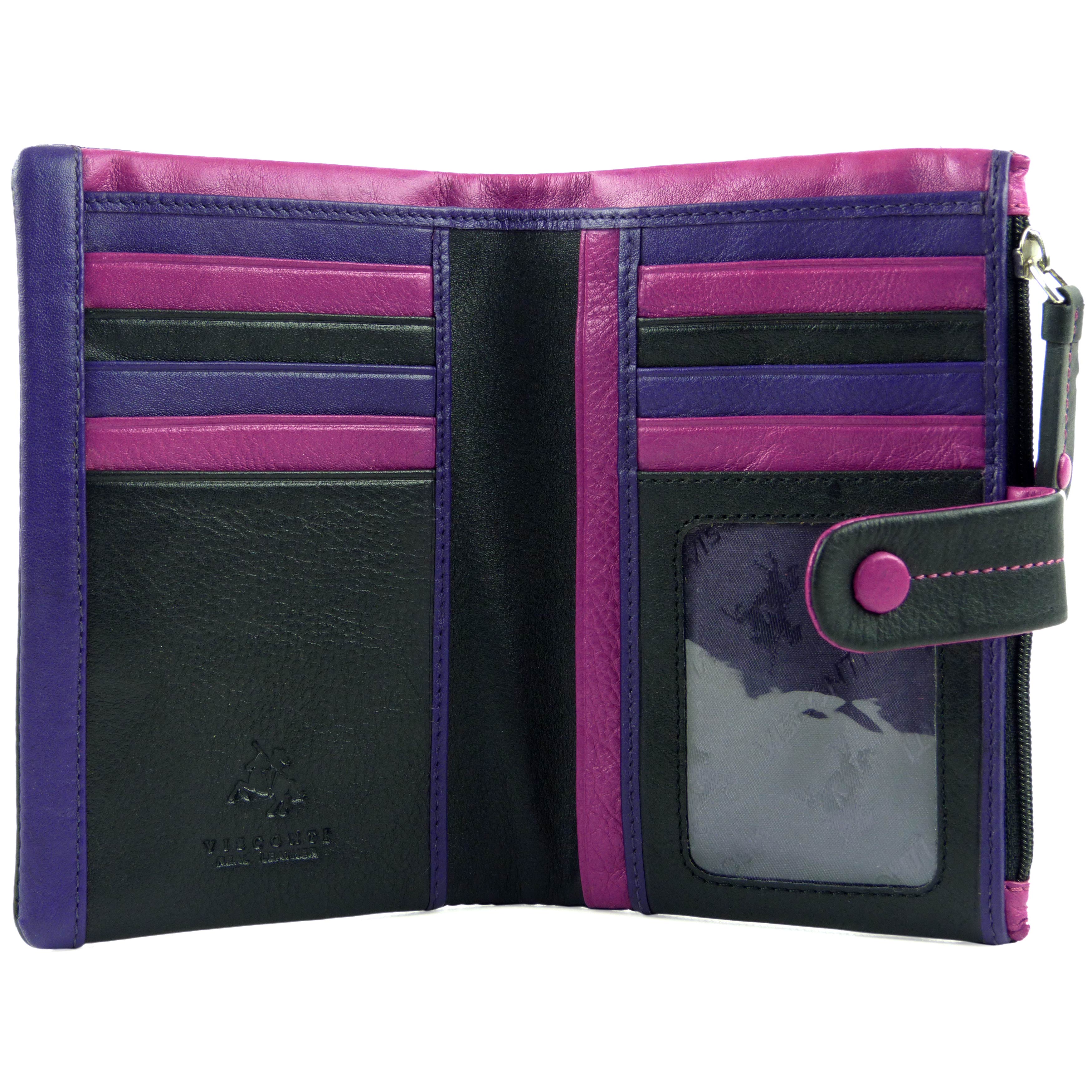 Ladies Leather Soft Tabbed Bi-Fold Purse/Wallet by Visconti; Mimi Gift Boxed - Picture 3 of 10