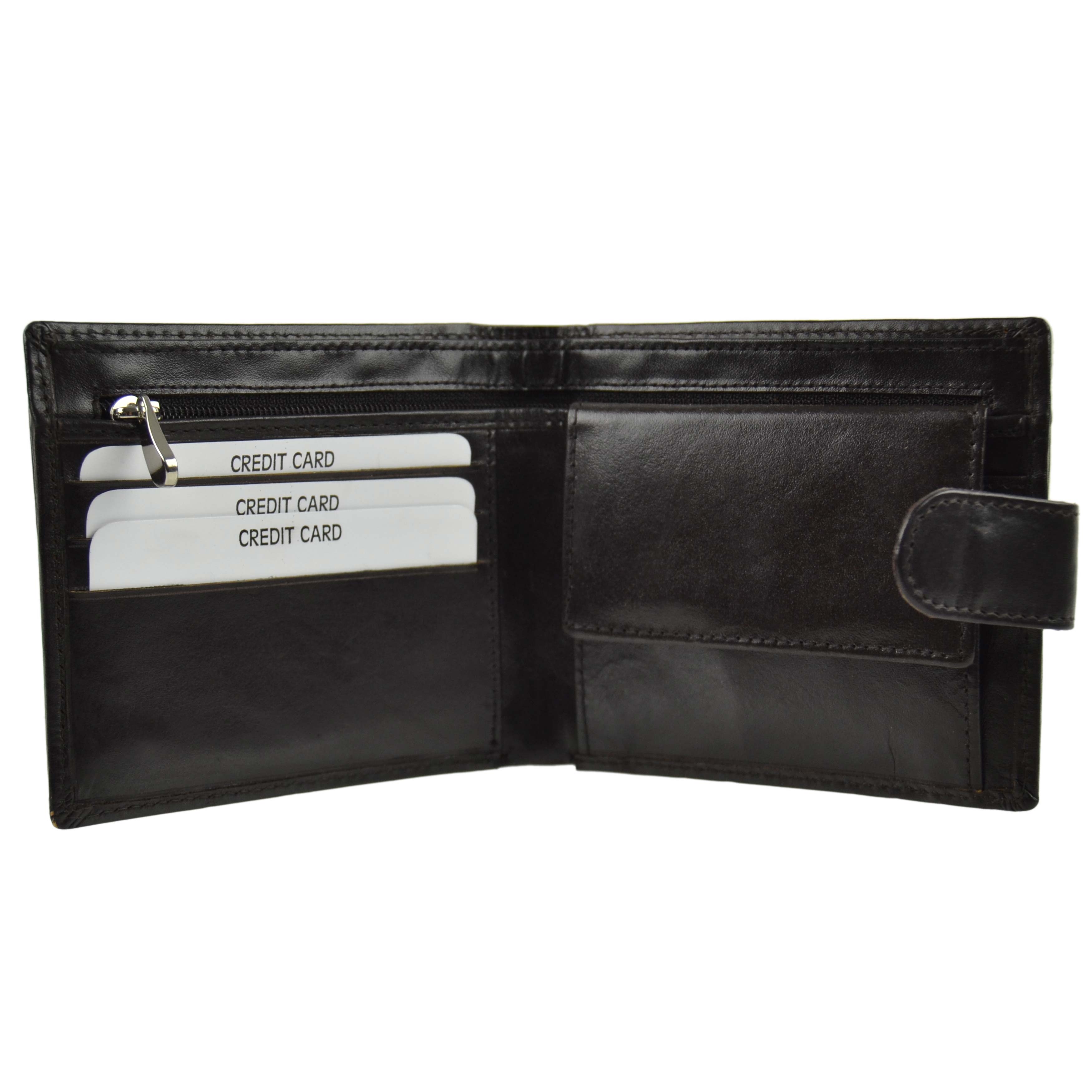 Mens Cowhide Leather Tabbed Bi-Fold Wallett by Rowallan of Scotland Compact - Picture 8 of 10