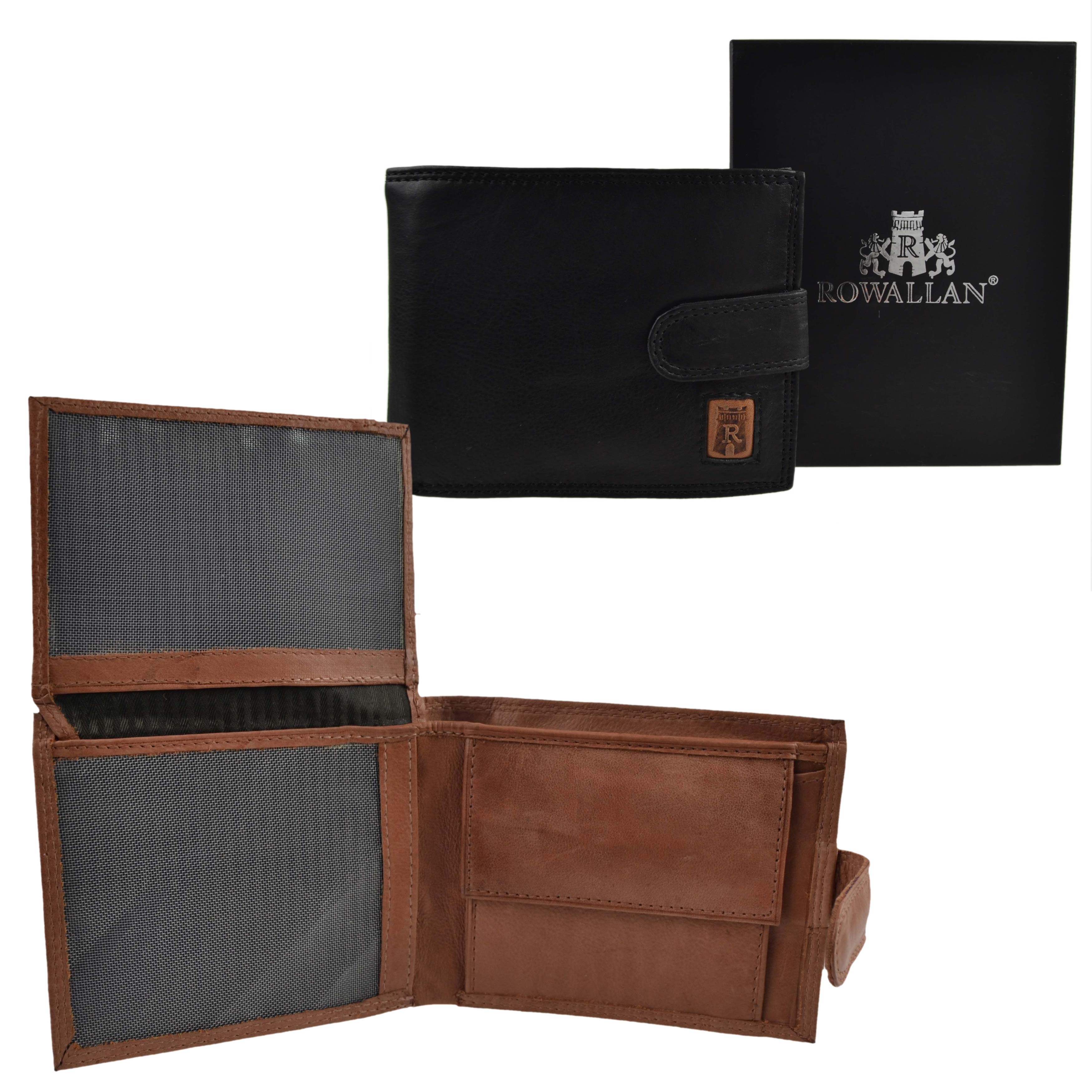Mens Cowhide Leather Tabbed Bi-Fold Wallet by Rowallan of Scotland; Rembrandt... - Picture 2 of 8