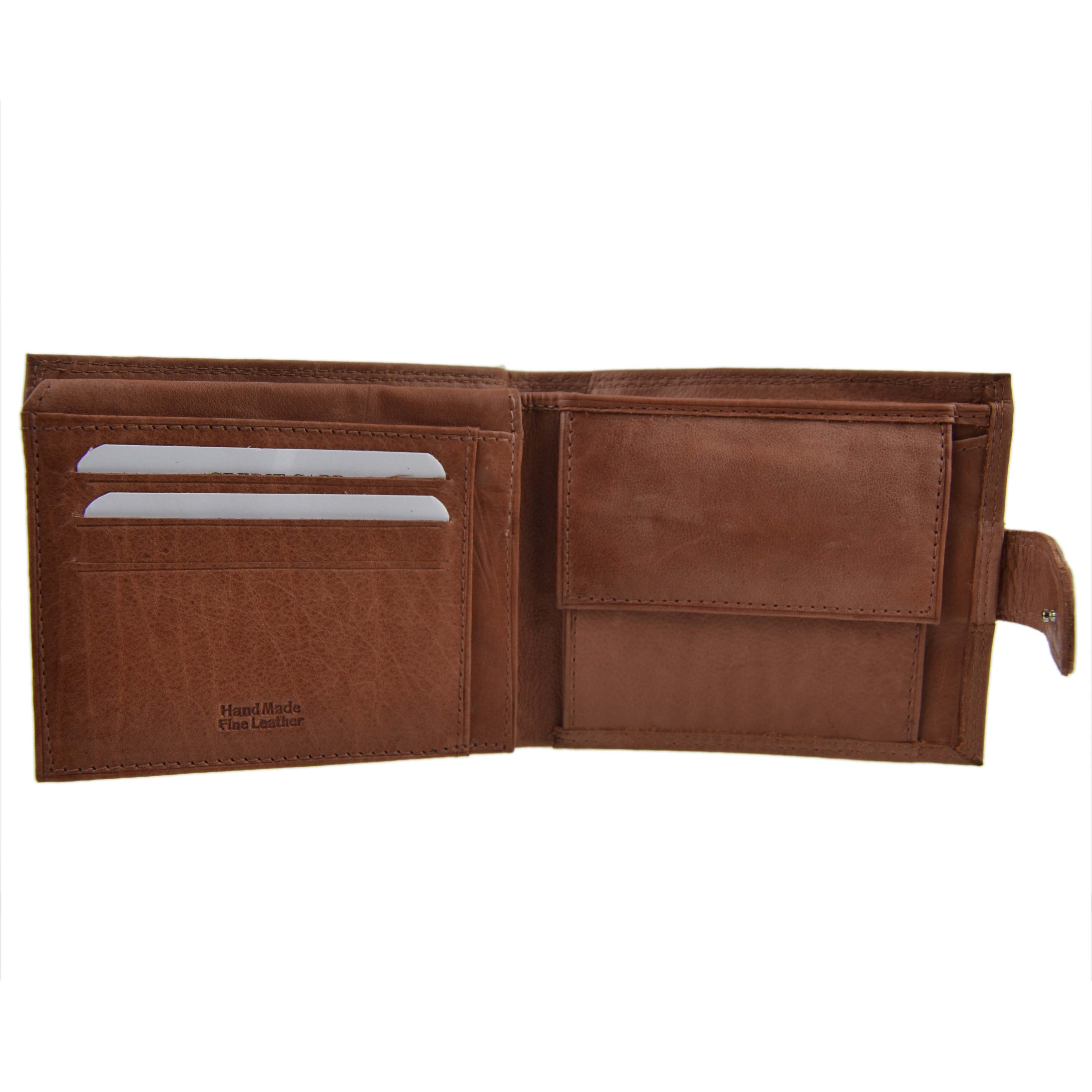 Mens Cowhide Leather Tabbed Bi-Fold Wallet by Rowallan of Scotland; Rembrandt... - Picture 4 of 8