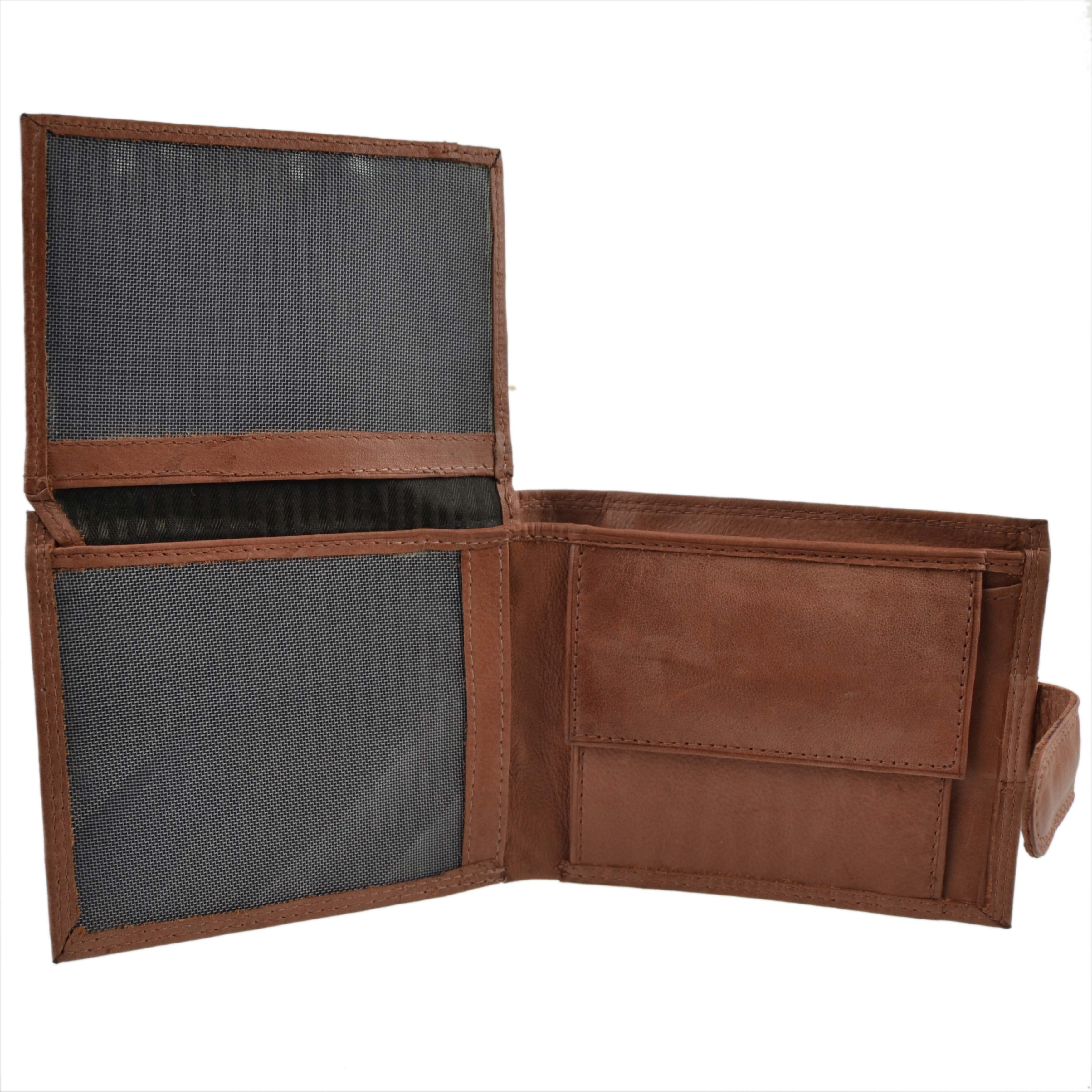 Mens Cowhide Leather Tabbed Bi-Fold Wallet by Rowallan of Scotland; Rembrandt... - Picture 5 of 8