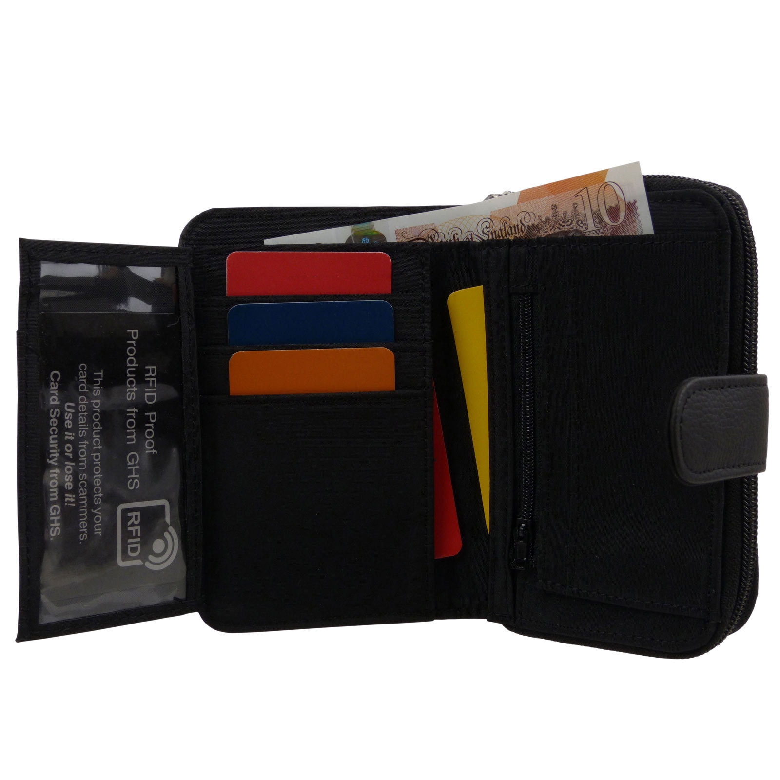 Cartera/billetera de cuero Lorenz con cremallera con bolsa de regalo gratuita - Imagen 31 de 40