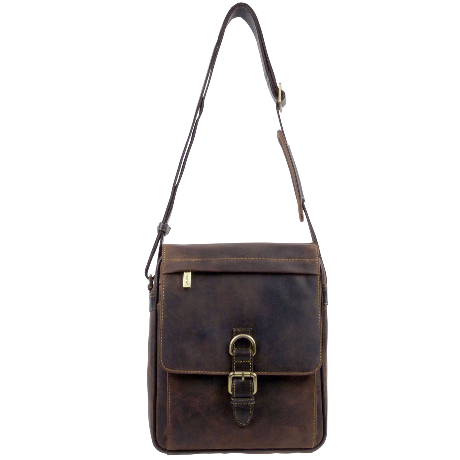 Visconti Leather Mens Messenger Bag - Hunter Collection - Picture 17 of 19