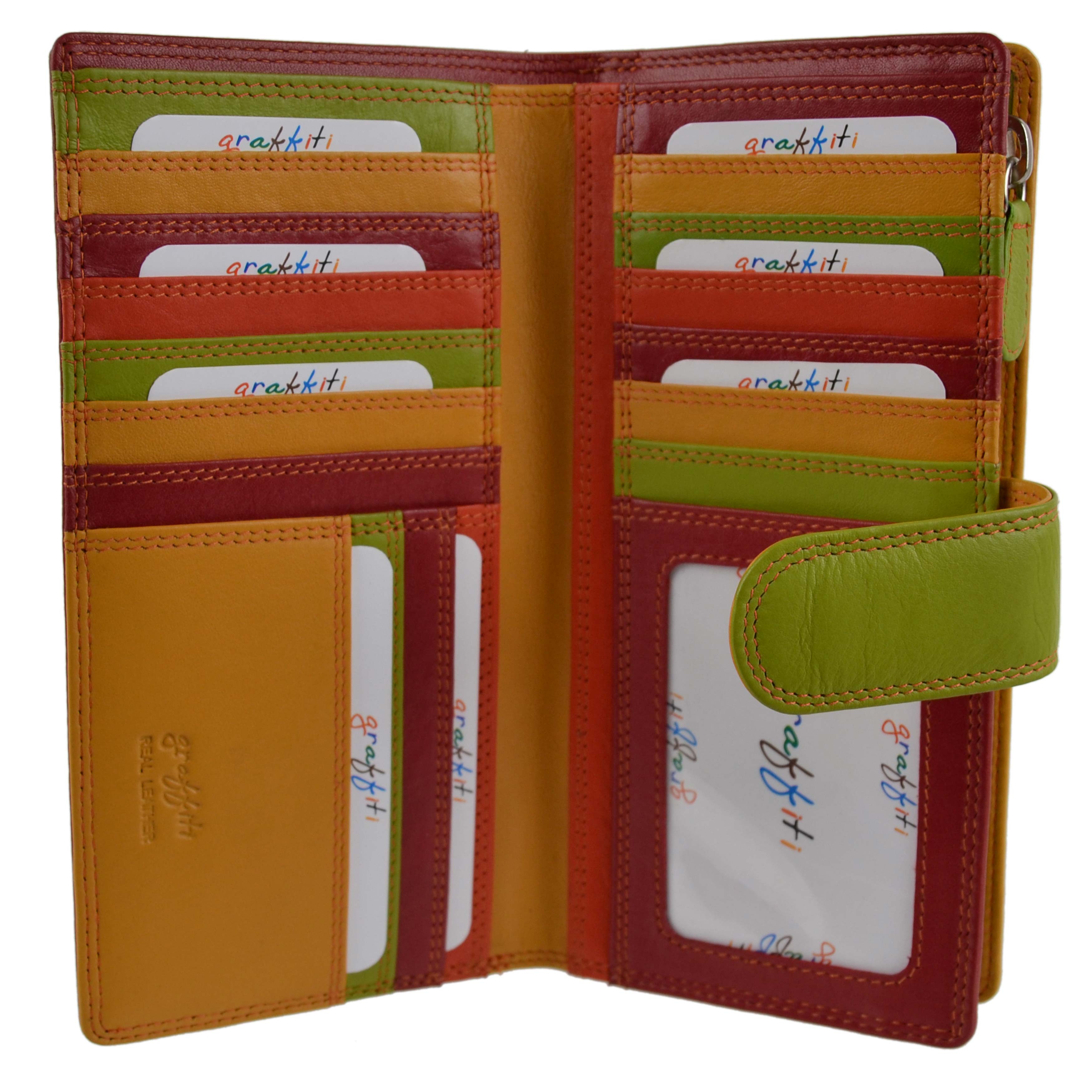 Ladies Leather Tabbed Purse/Wallet by Golunski; Graffiti Gift Box Bright Colours - Picture 65 of 103