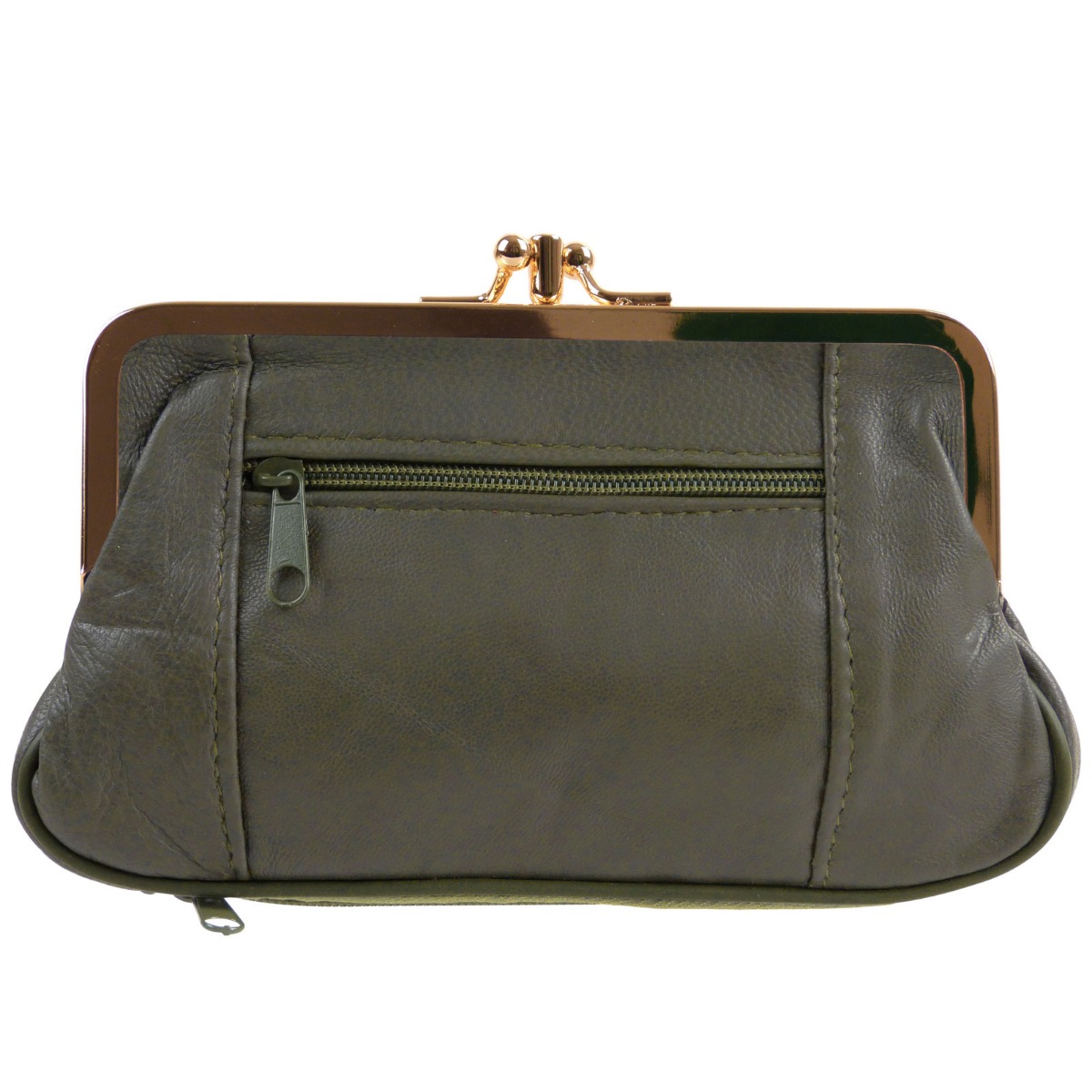 Borsa per monete donna in pelle Oakridge doppio fischio con spazio per carta di credito - Foto 33 di 34