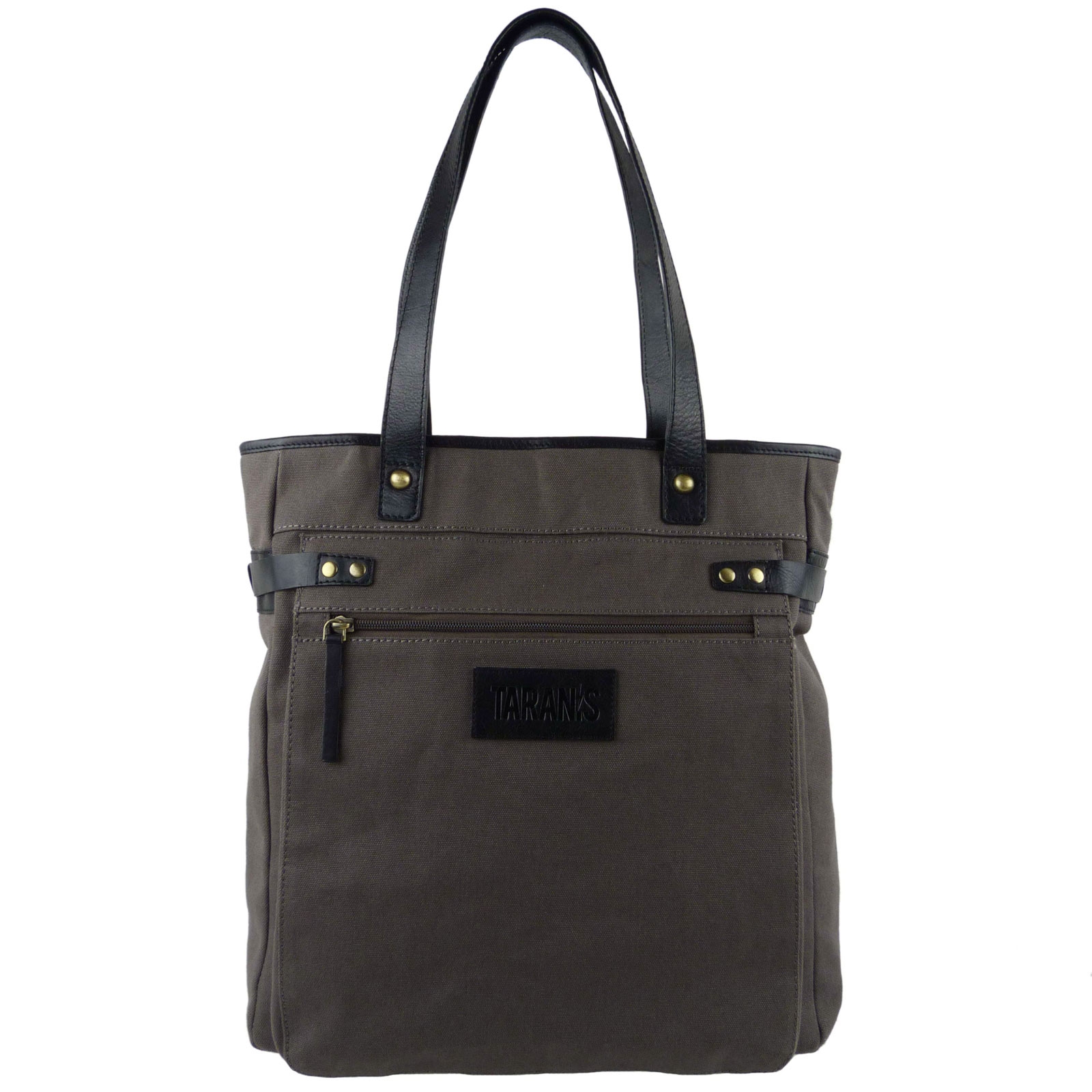 Ladies Canvas Leather Large Tote/Shopping Handbag by TARANIS Travel Spacious