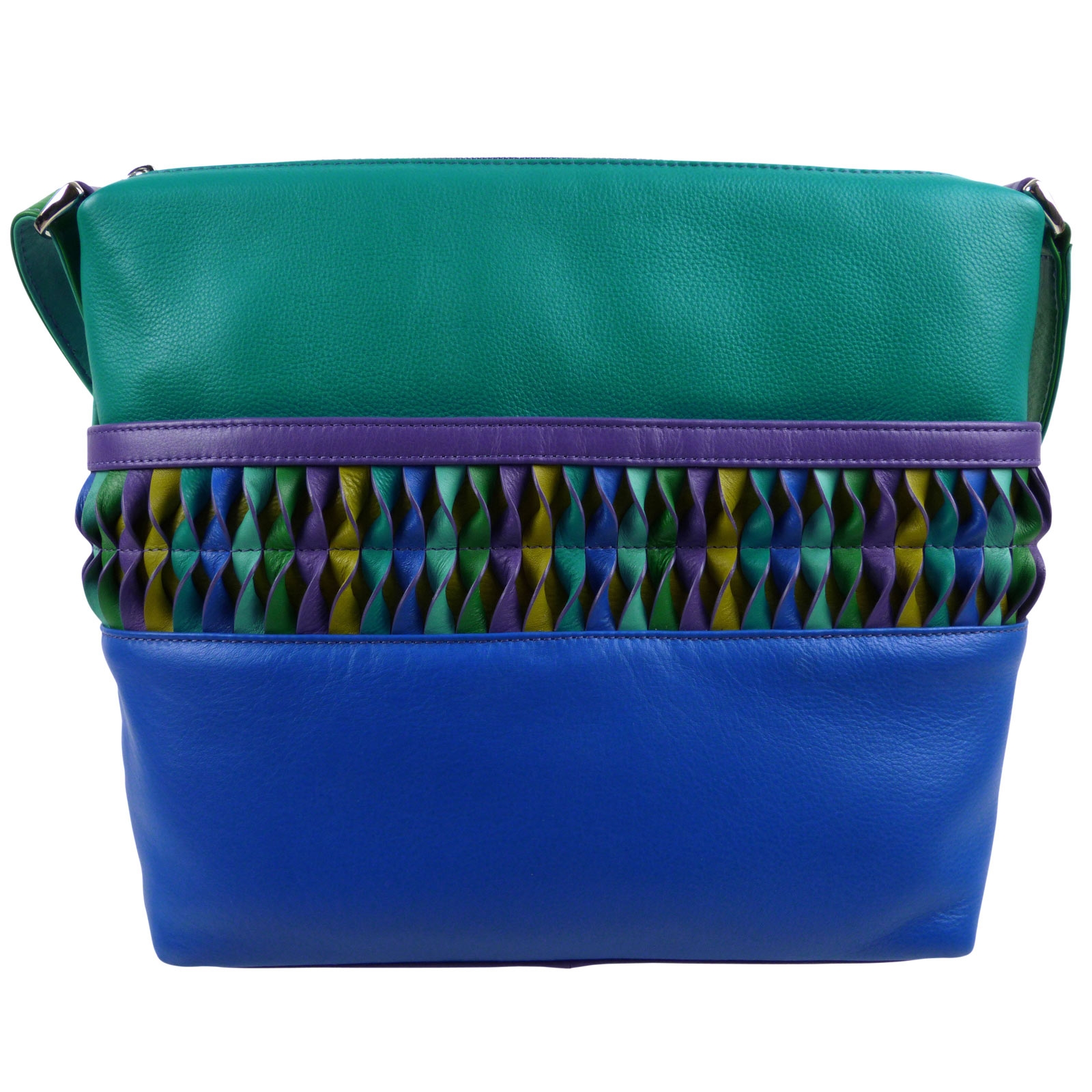 Ladies Leather Cross Body Shoulder Bag by Ili New York with Colourful Detail - Picture 7 of 14
