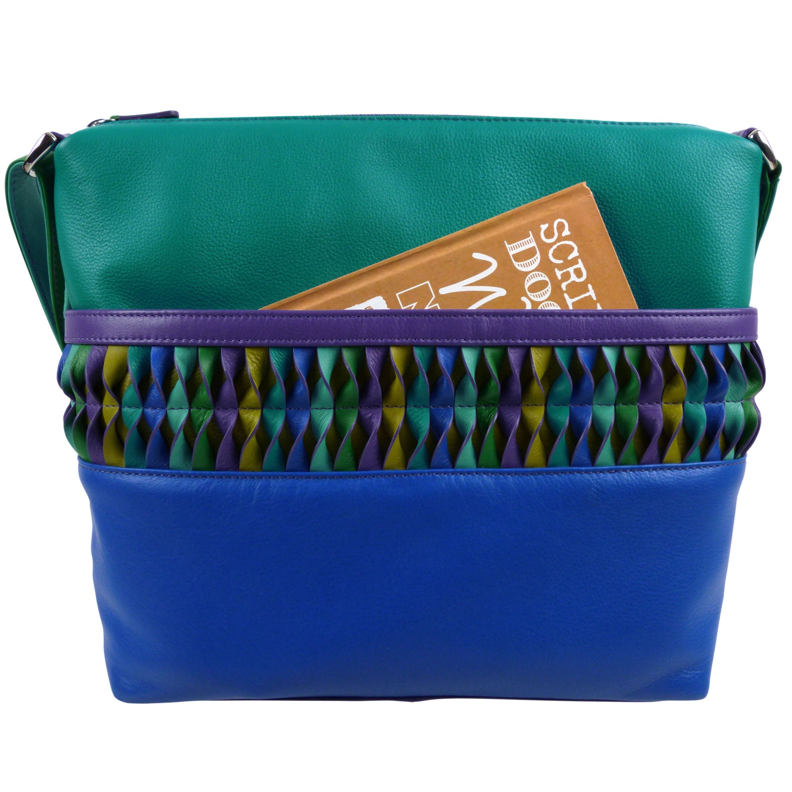 Ladies Leather Cross Body Shoulder Bag by Ili New York with Colourful Detail - Picture 8 of 14