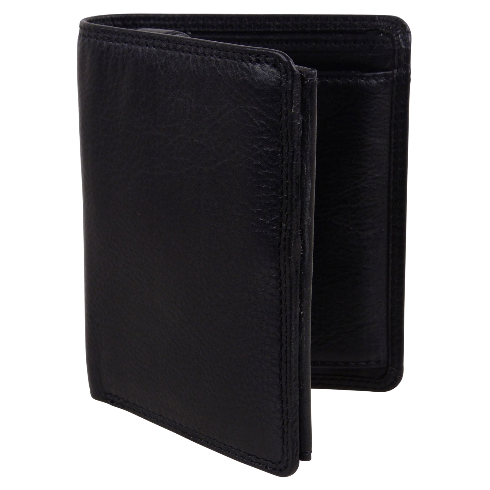 Mens Boxed Quality Leather Wallet by Visconti in Black Or Choc Brown - Picture 10 of 14