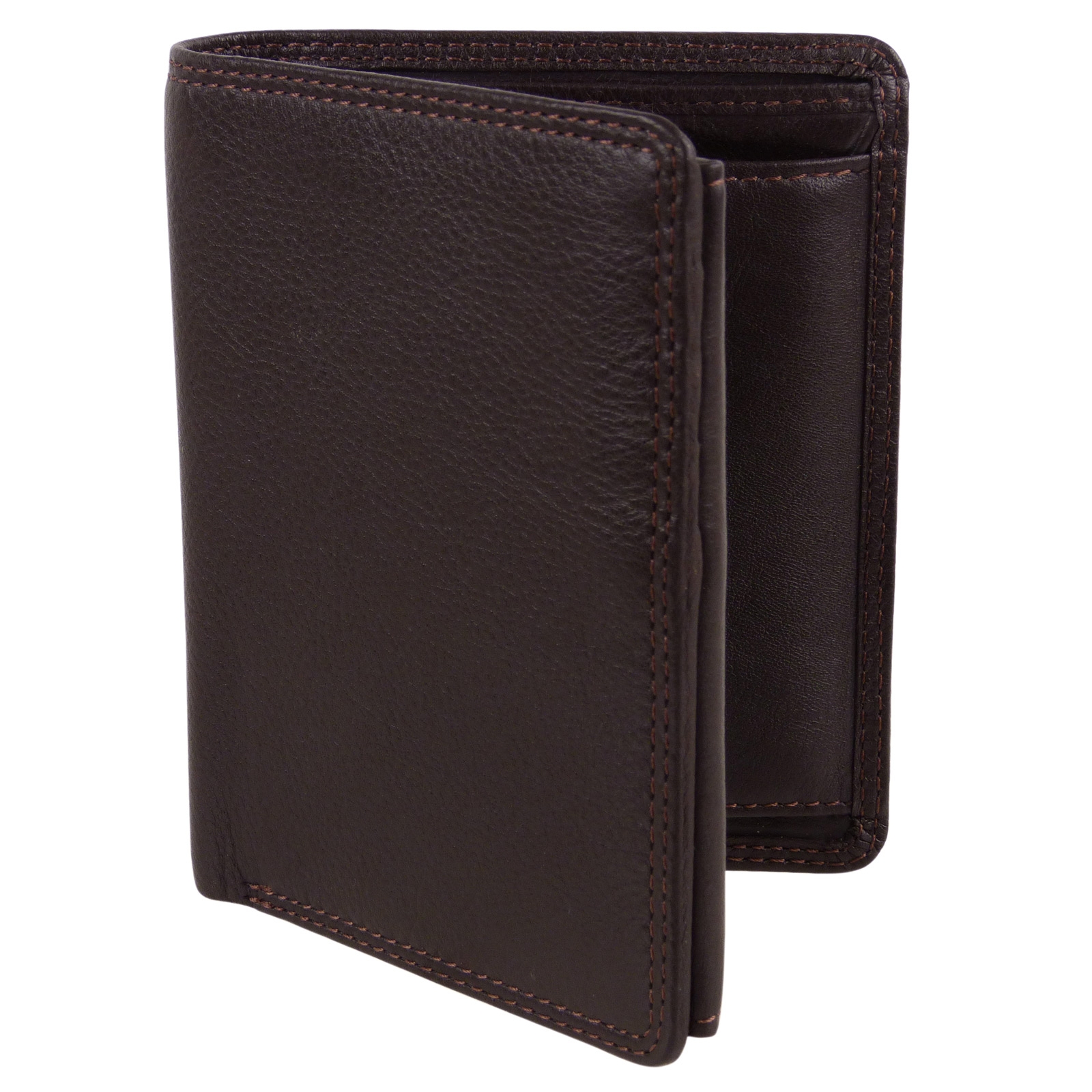 Mens Boxed Quality Leather Wallet by Visconti in Black Or Choc Brown - Picture 5 of 14