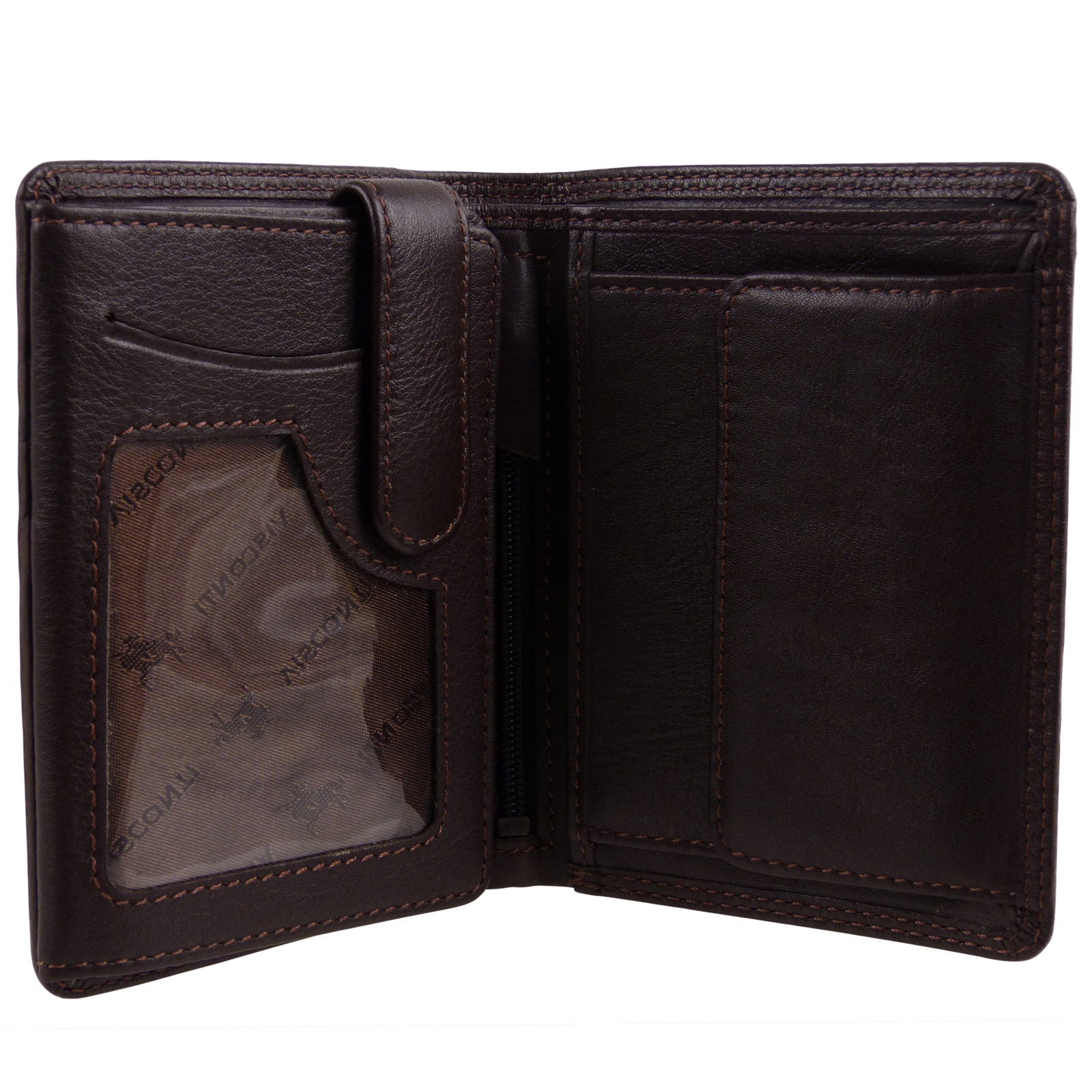 Mens Boxed Quality Leather Wallet by Visconti in Black Or Choc Brown - Picture 6 of 14