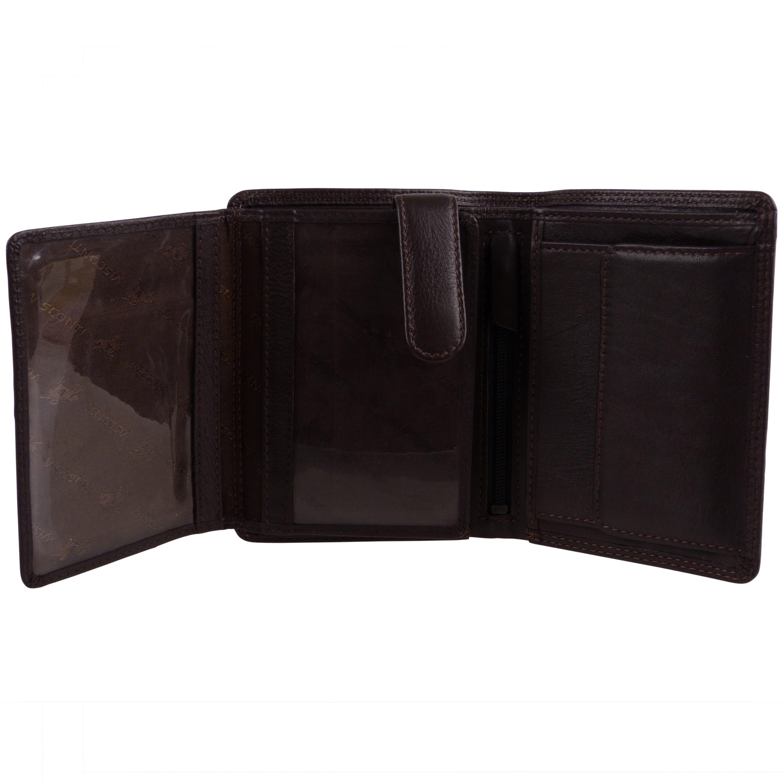 Mens Boxed Quality Leather Wallet by Visconti in Black Or Choc Brown - Picture 7 of 14