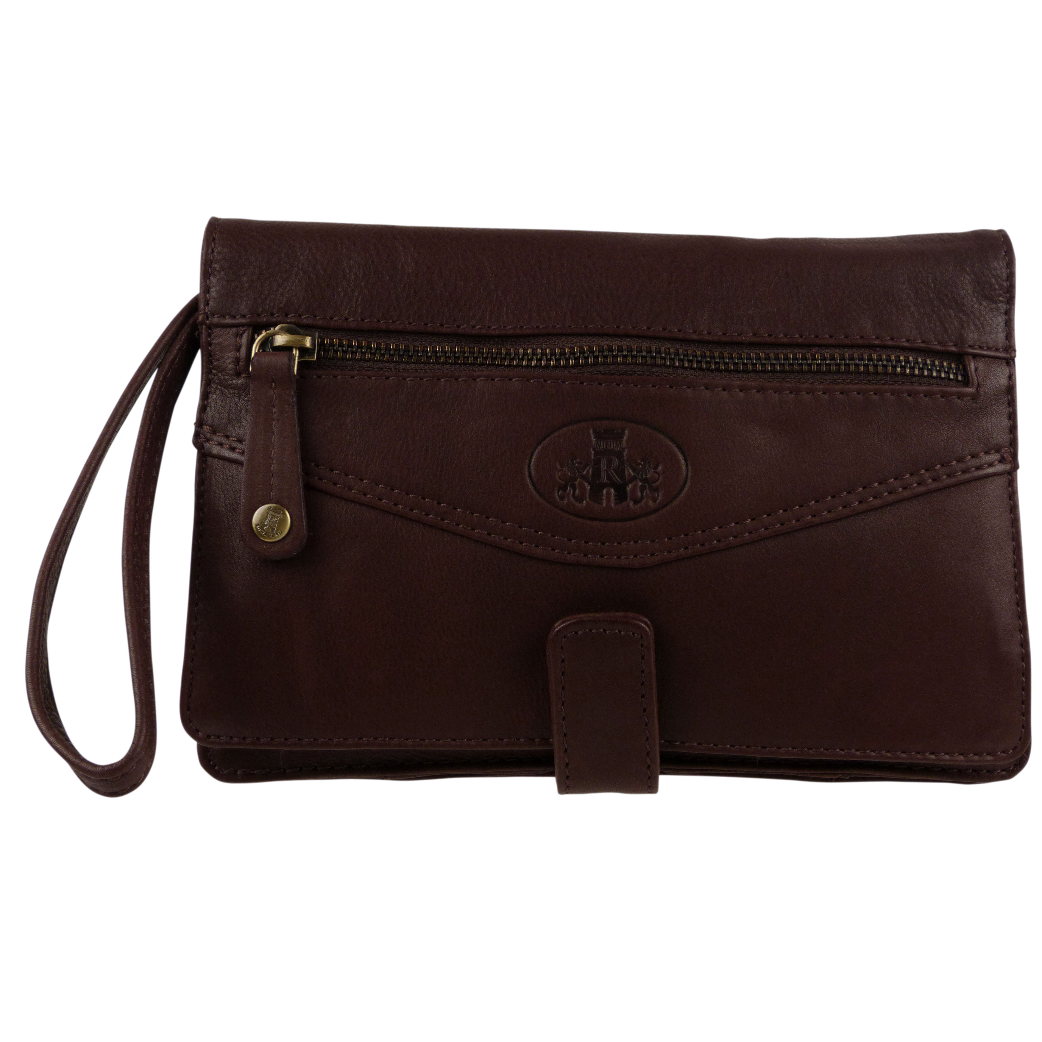 Mens Vintage Soft Leather Wrist Man Bag Travel Organiser by Rowallan 2 Colour... - Picture 11 of 15