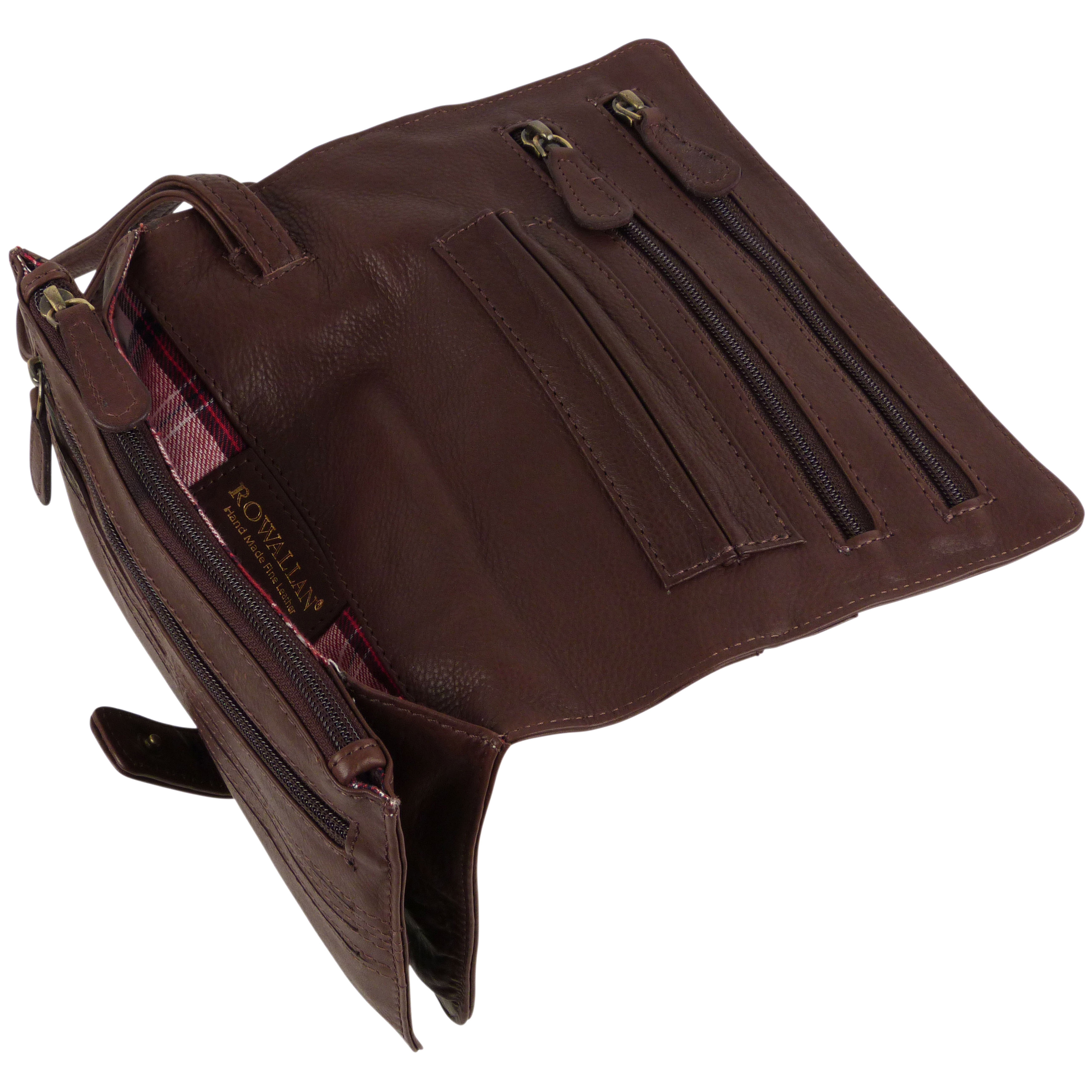 Mens Vintage Soft Leather Wrist Man Bag Travel Organiser by Rowallan 2 Colour... - Picture 15 of 15