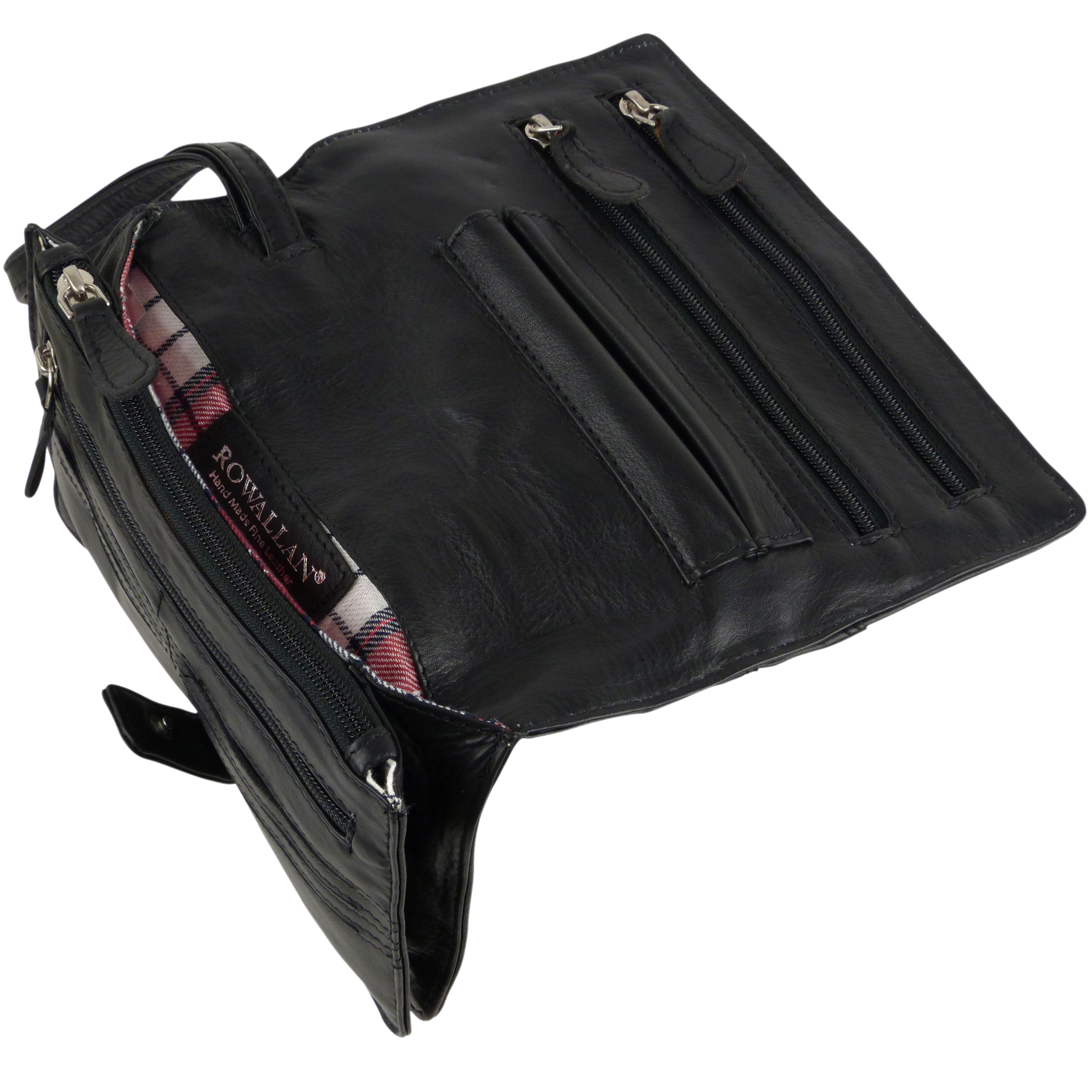 Mens Vintage Soft Leather Wrist Man Bag Travel Organiser by Rowallan 2 Colour... - Picture 6 of 15