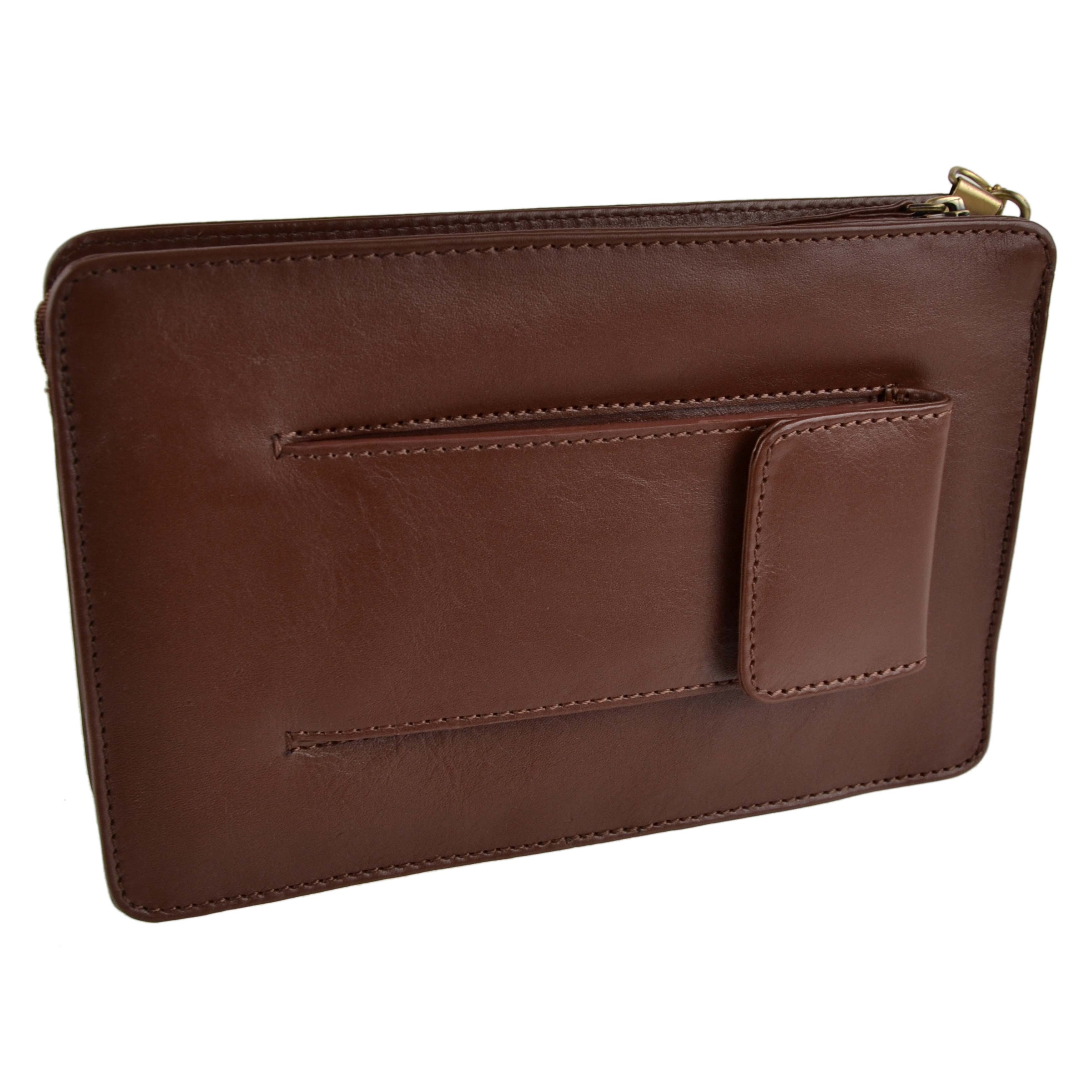 Visconti Leather Mens Wrist Bag Travel Organiser - Picture 13 of 14