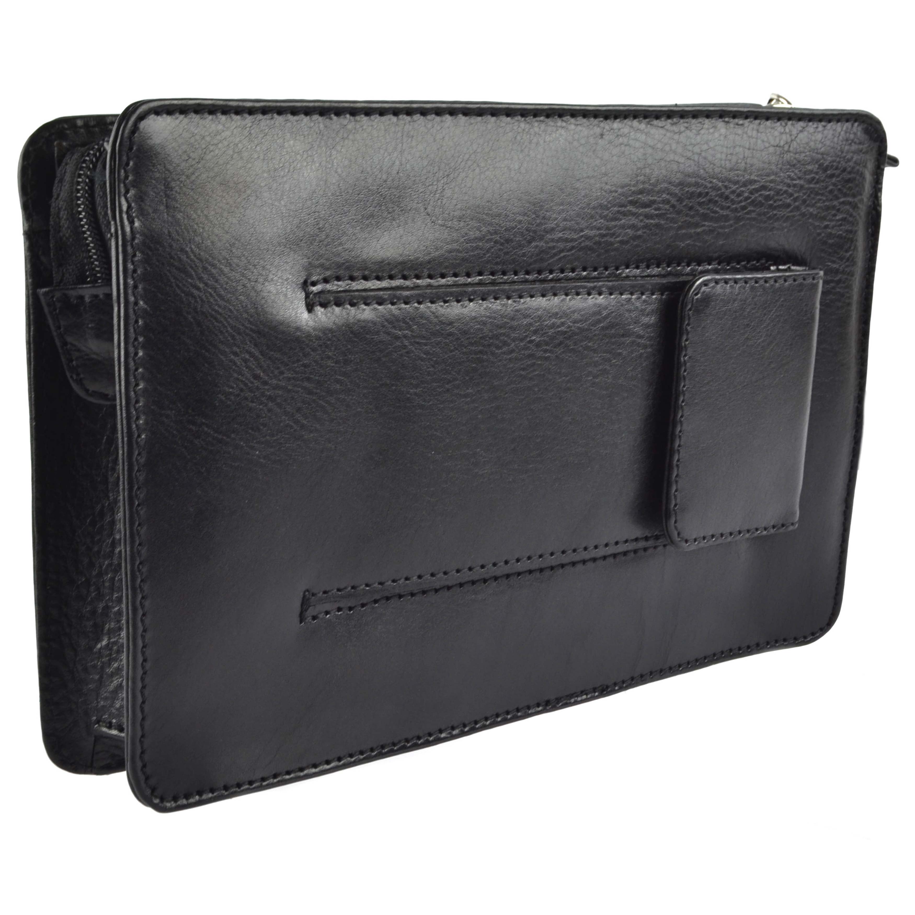 Visconti Leather Mens Wrist Bag Travel Organiser - Picture 8 of 14