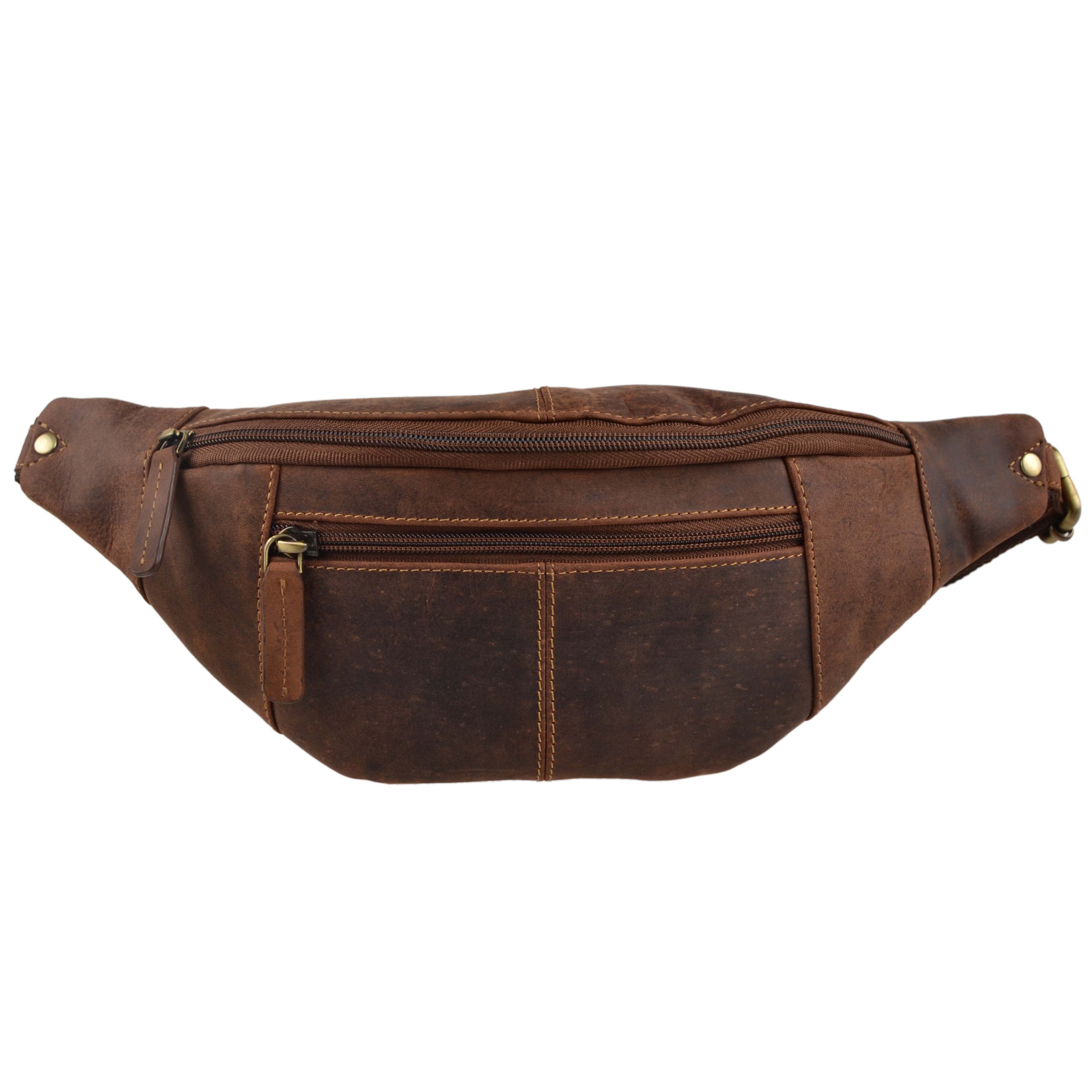 Oil Leather Waist Bum Bag by Visconti Fanny Pack Top Quality Travel Handy - Picture 9 of 11