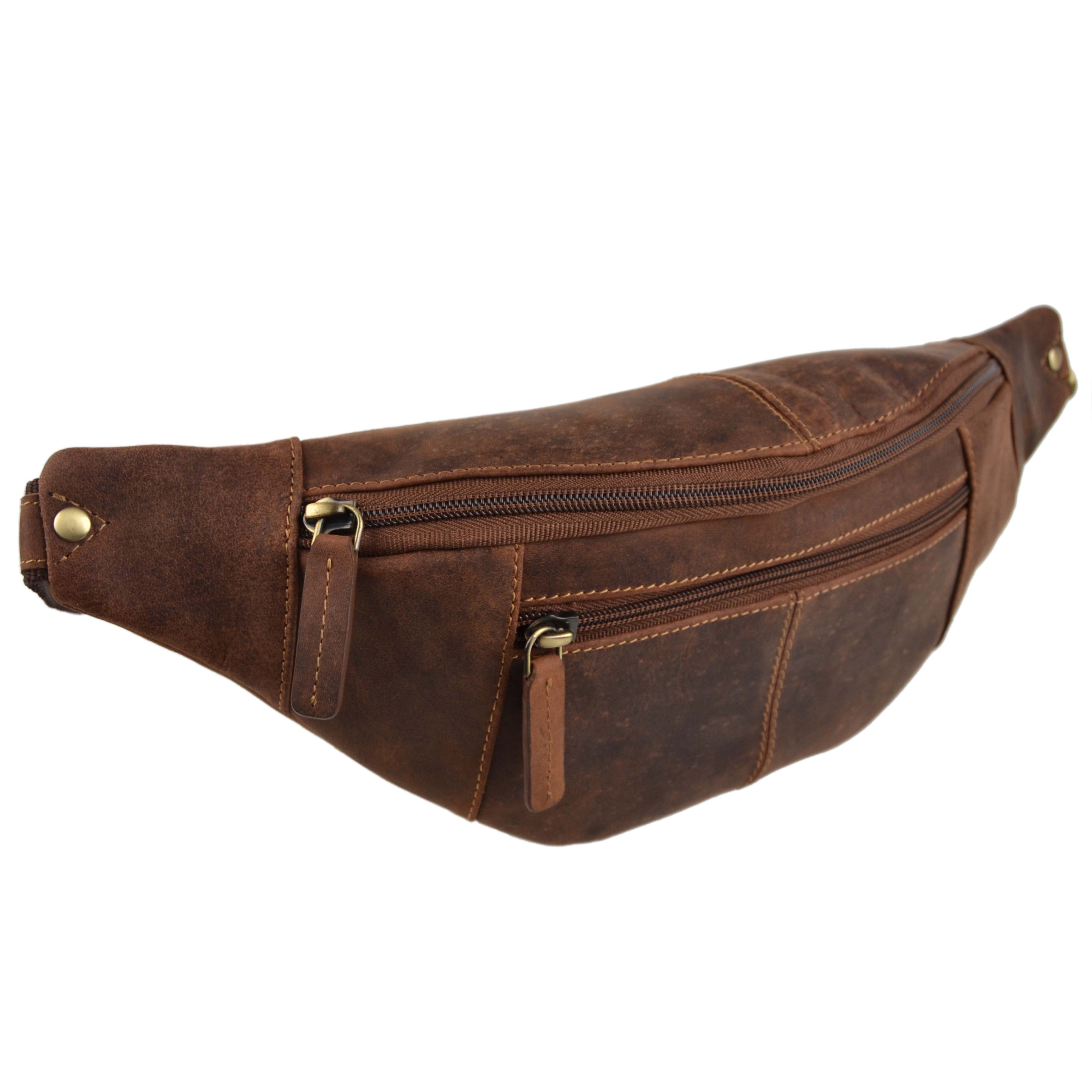 Oil Leather Waist Bum Bag by Visconti Fanny Pack Top Quality Travel Handy - Picture 8 of 11