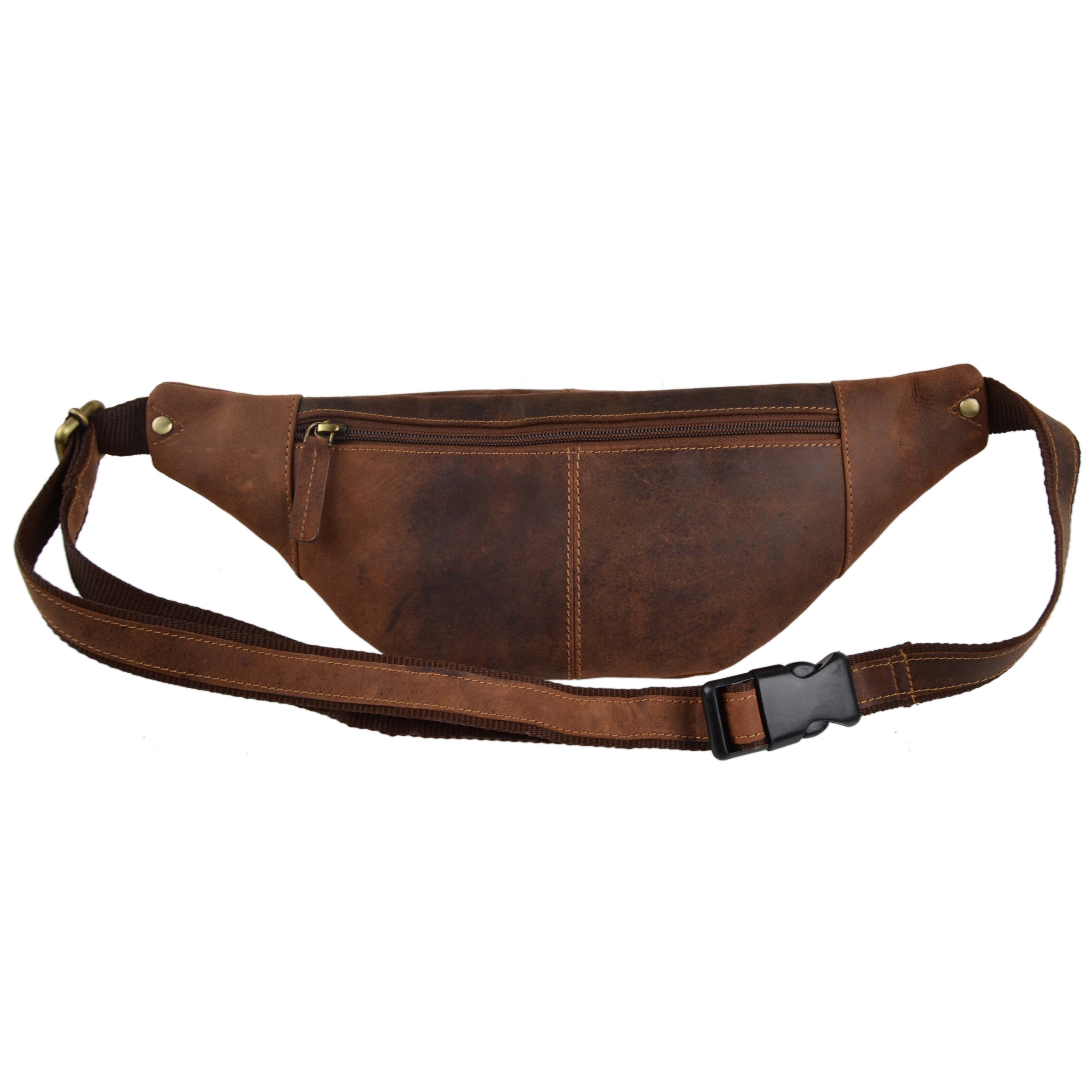 Oil Leather Waist Bum Bag by Visconti Fanny Pack Top Quality Travel Handy - Picture 10 of 11