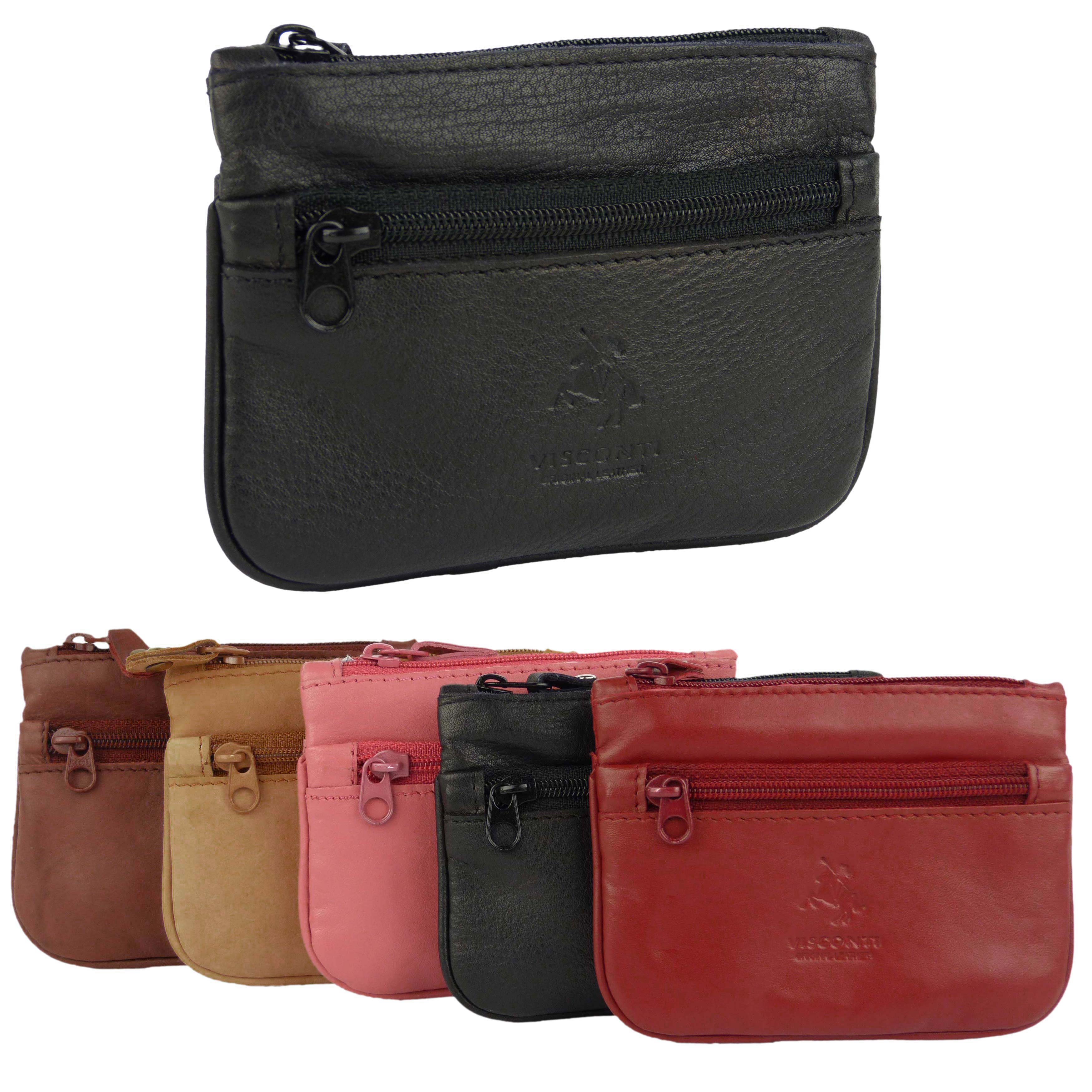 Mala Leather Quality Snap Top Coin Purse Pouch in 8 Colours and Unisex Design Red