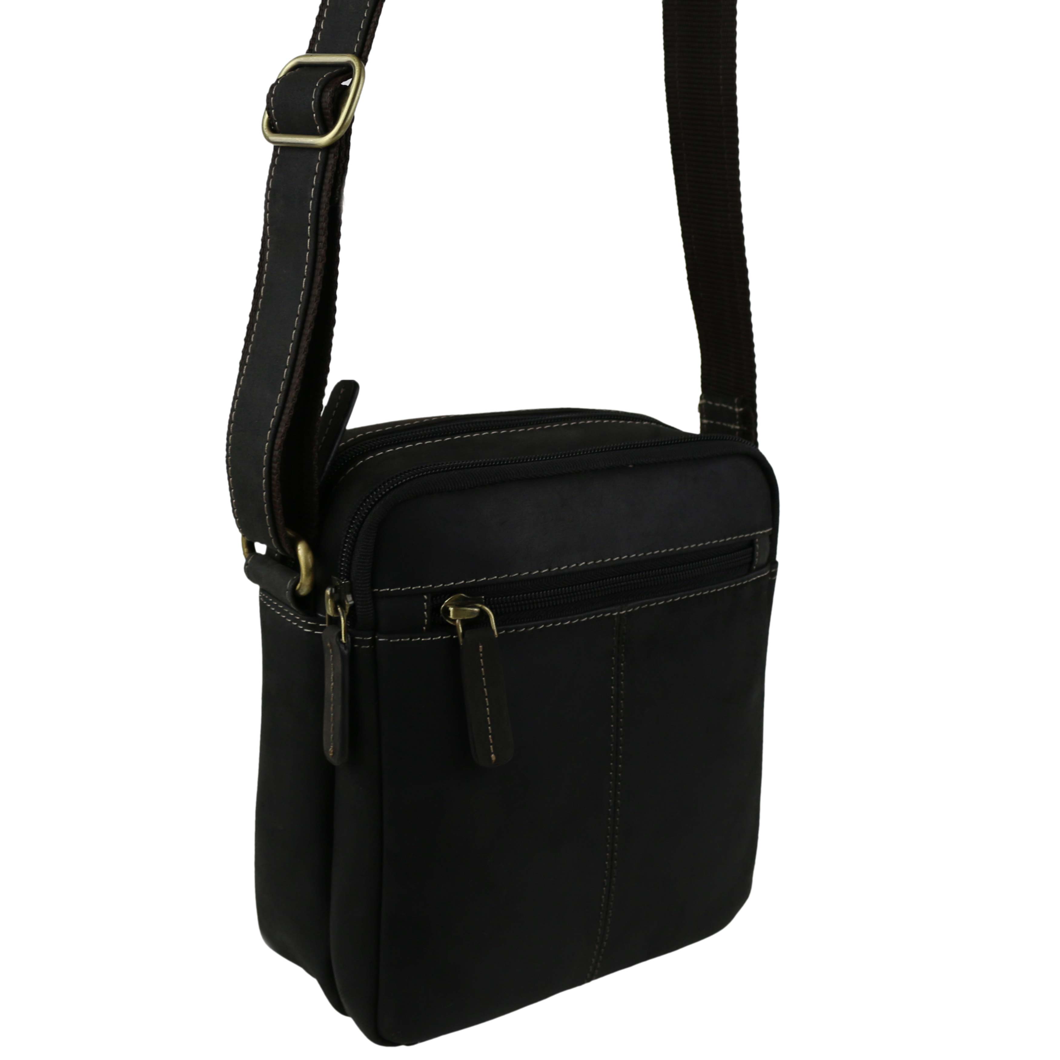 Ladies Mens Small Oiled Leather Cross Body Bag by Visconti; Merlin Travel - Picture 2 of 13