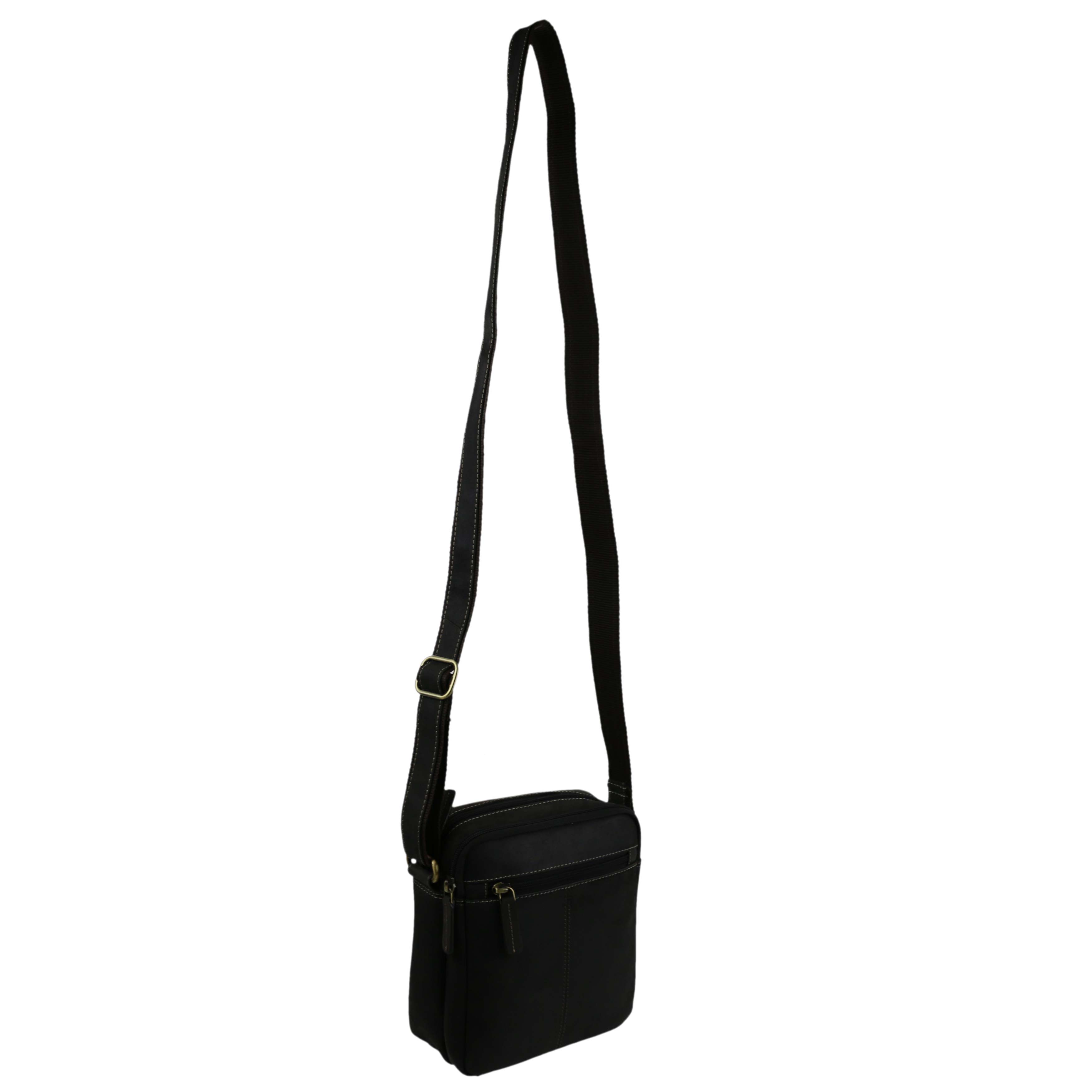 Ladies Mens Small Oiled Leather Cross Body Bag by Visconti; Merlin Travel - Picture 3 of 13