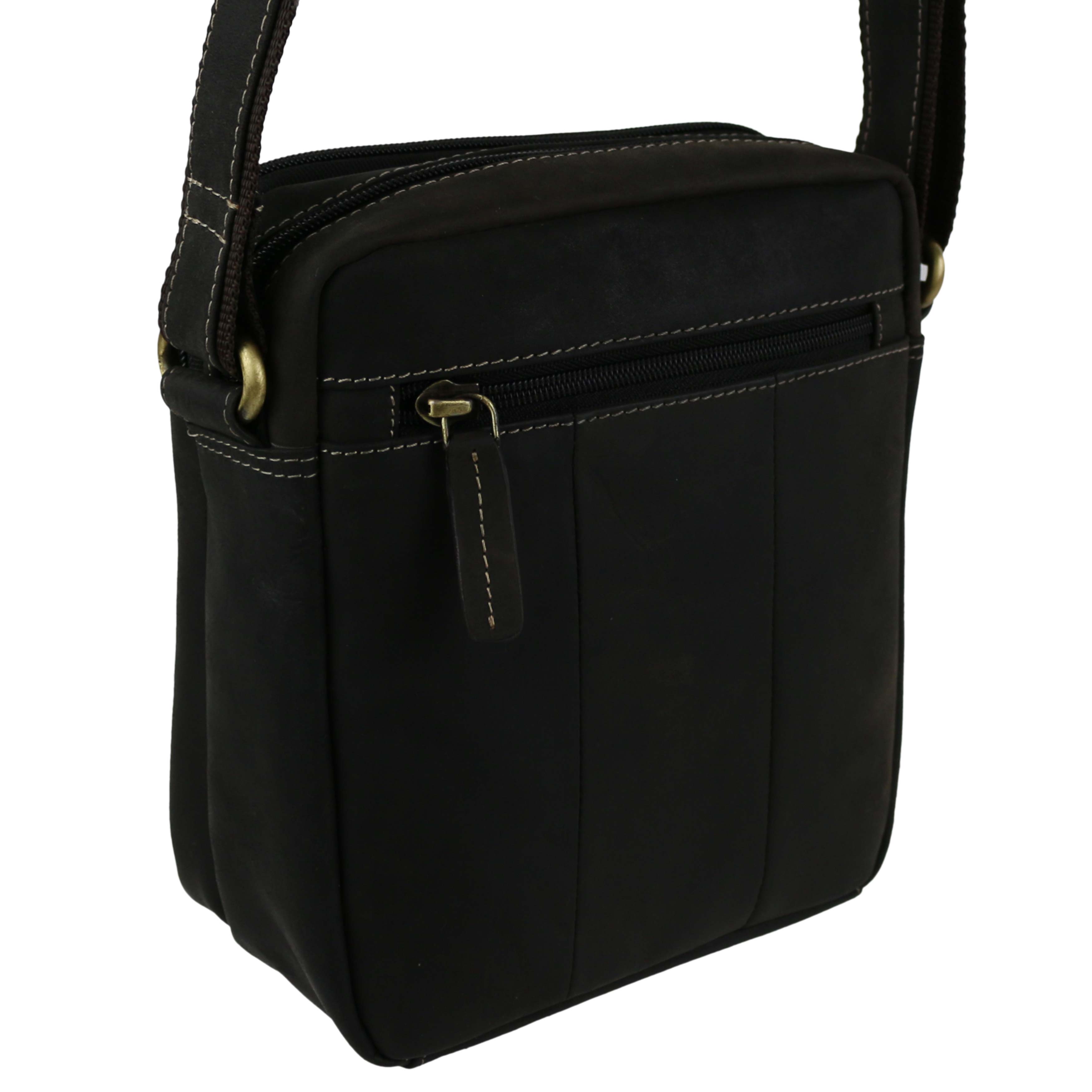 Ladies Mens Small Oiled Leather Cross Body Bag by Visconti; Merlin Travel - Picture 7 of 13