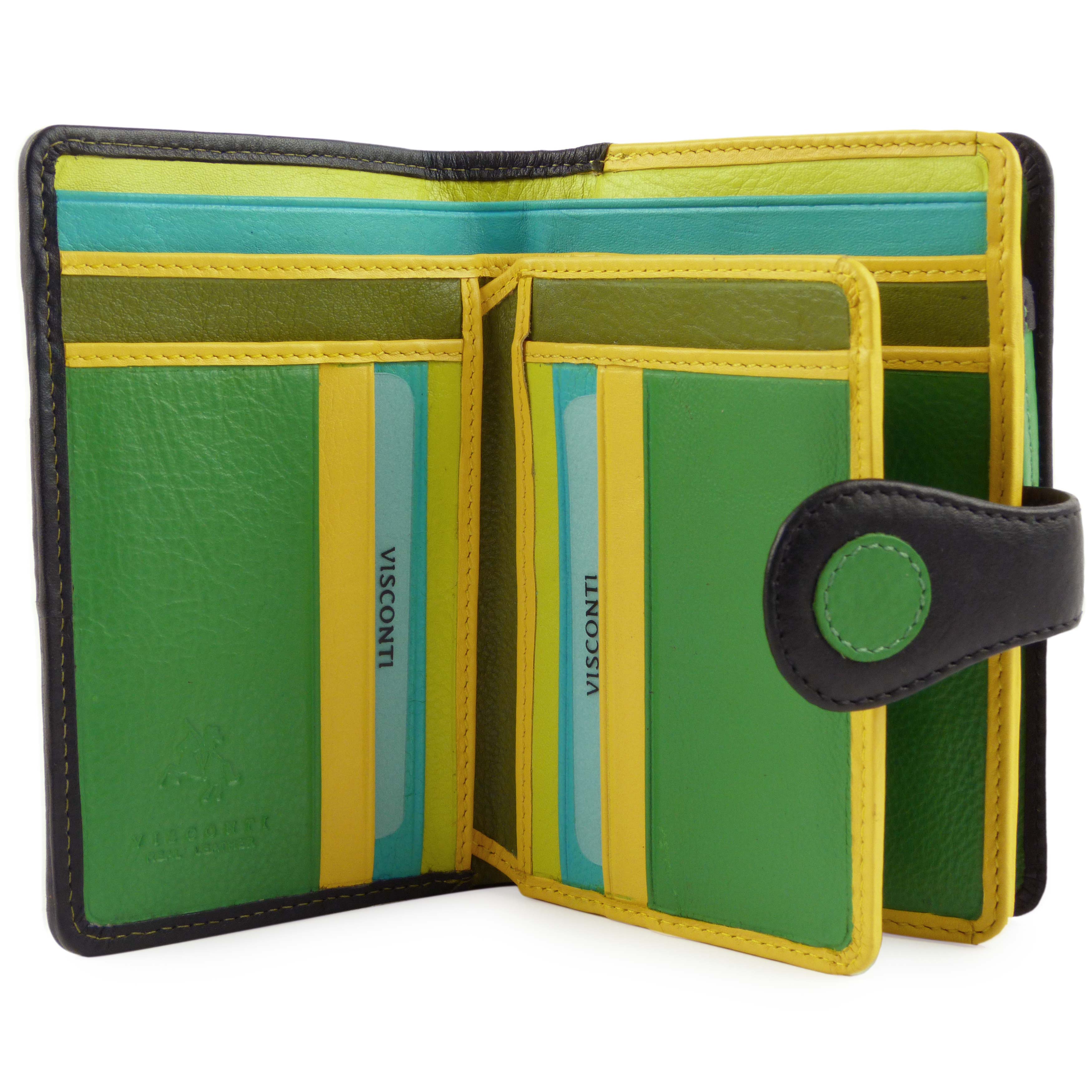 Damen Leder Polka Geldbörse Portemonnaie von Visconti Geschenkbox gepunktetes Design - Bild 5 von 16