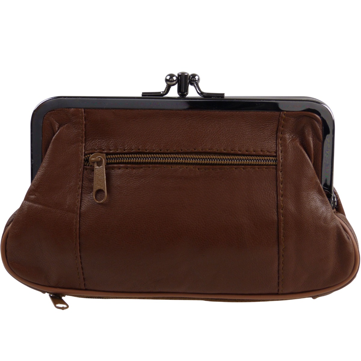 Borsa per monete donna in pelle Oakridge doppio fischio con spazio per carta di credito - Foto 11 di 34