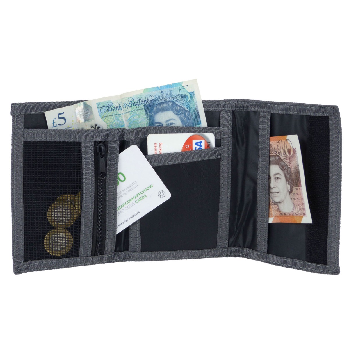 RED X Mens or Boys Trifold Nylon Sports Wallet with Change Section - Picture 7 of 19