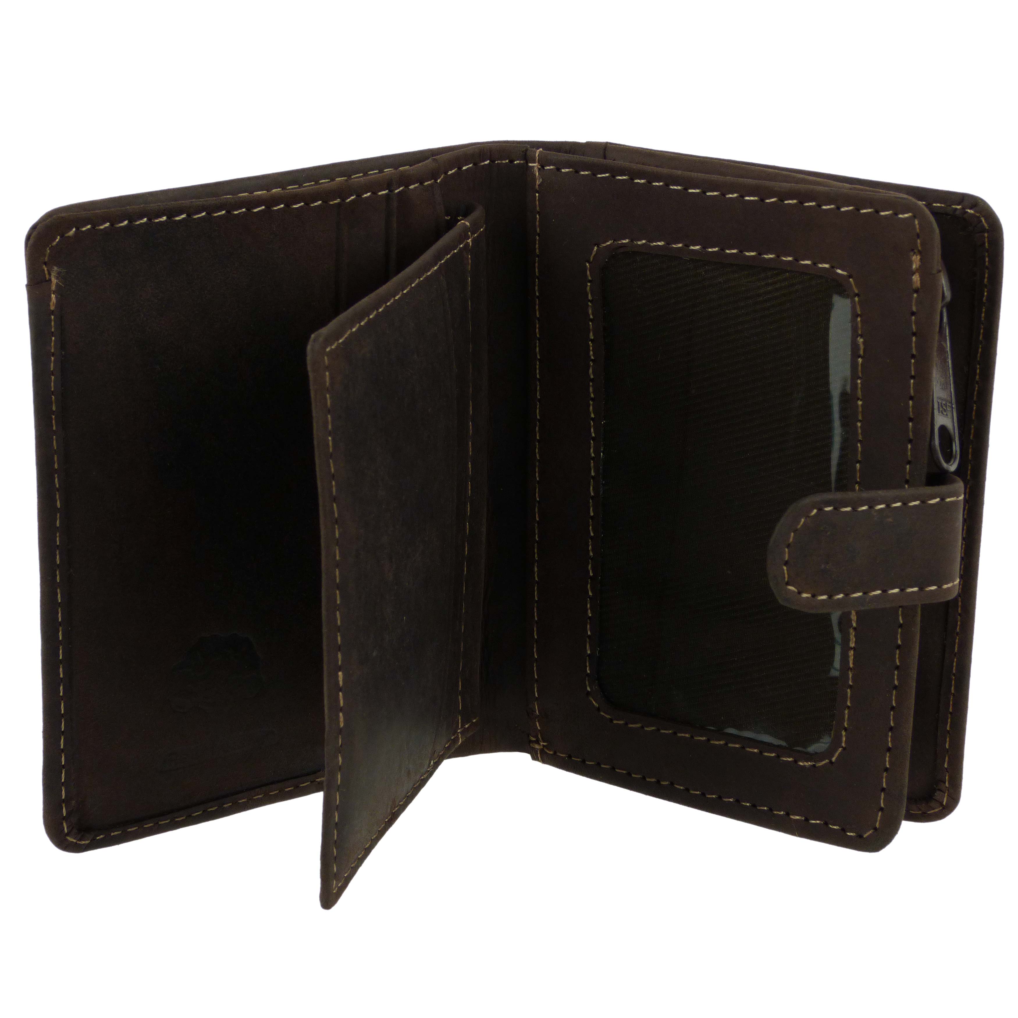 Ladies Leather Compact Tabbed Purse/Wallet by Woods Great Value