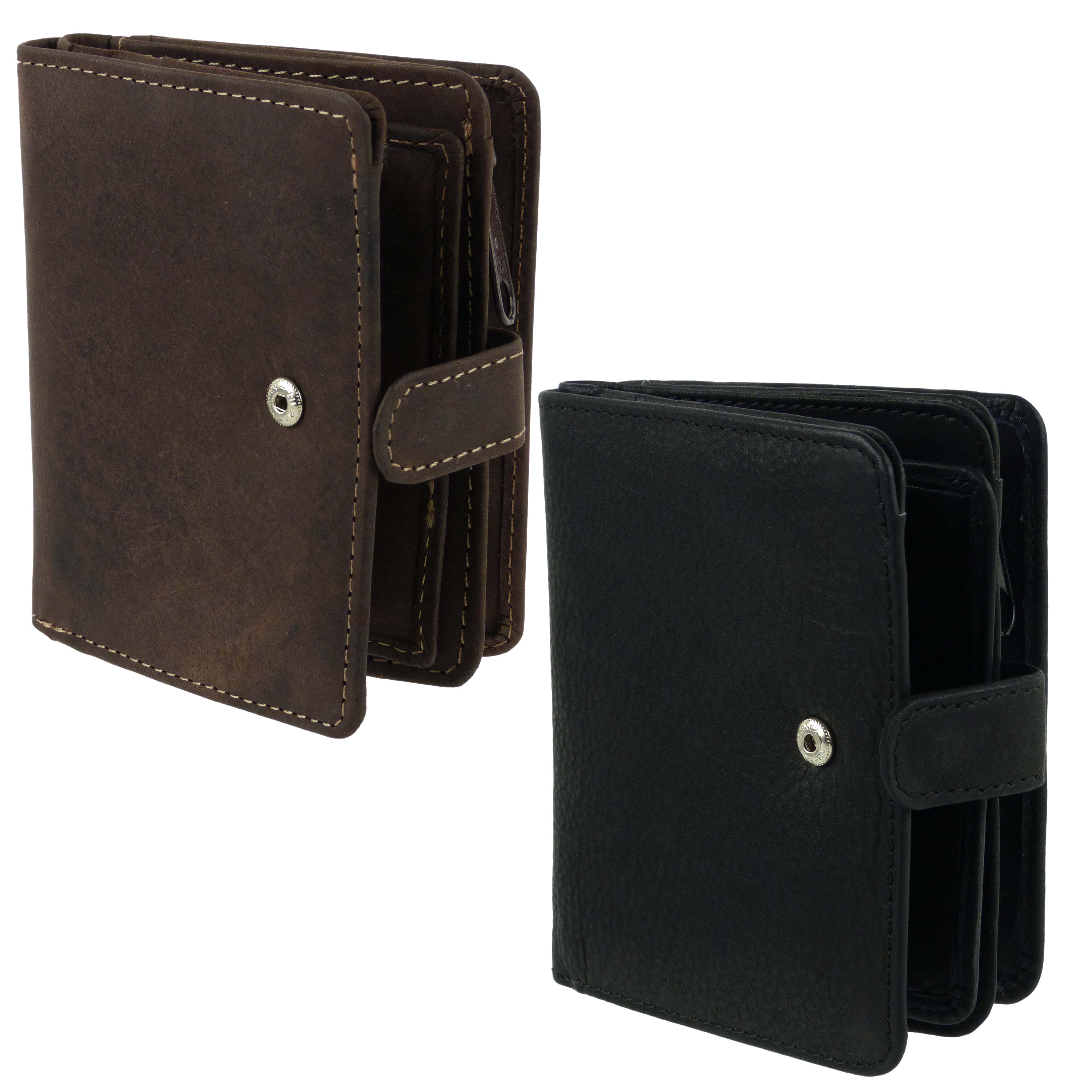 Ladies Leather Compact Tabbed Purse/Wallet by Woods Great Value