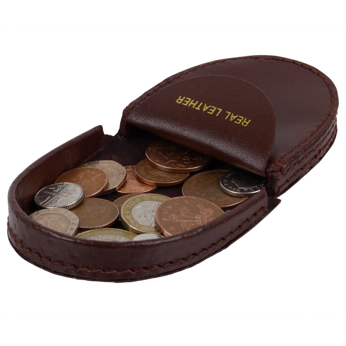 Mens Small Handy Leather Coin Tray/Purse Wallet in 3 Colours Change Holder - Picture 15 of 15