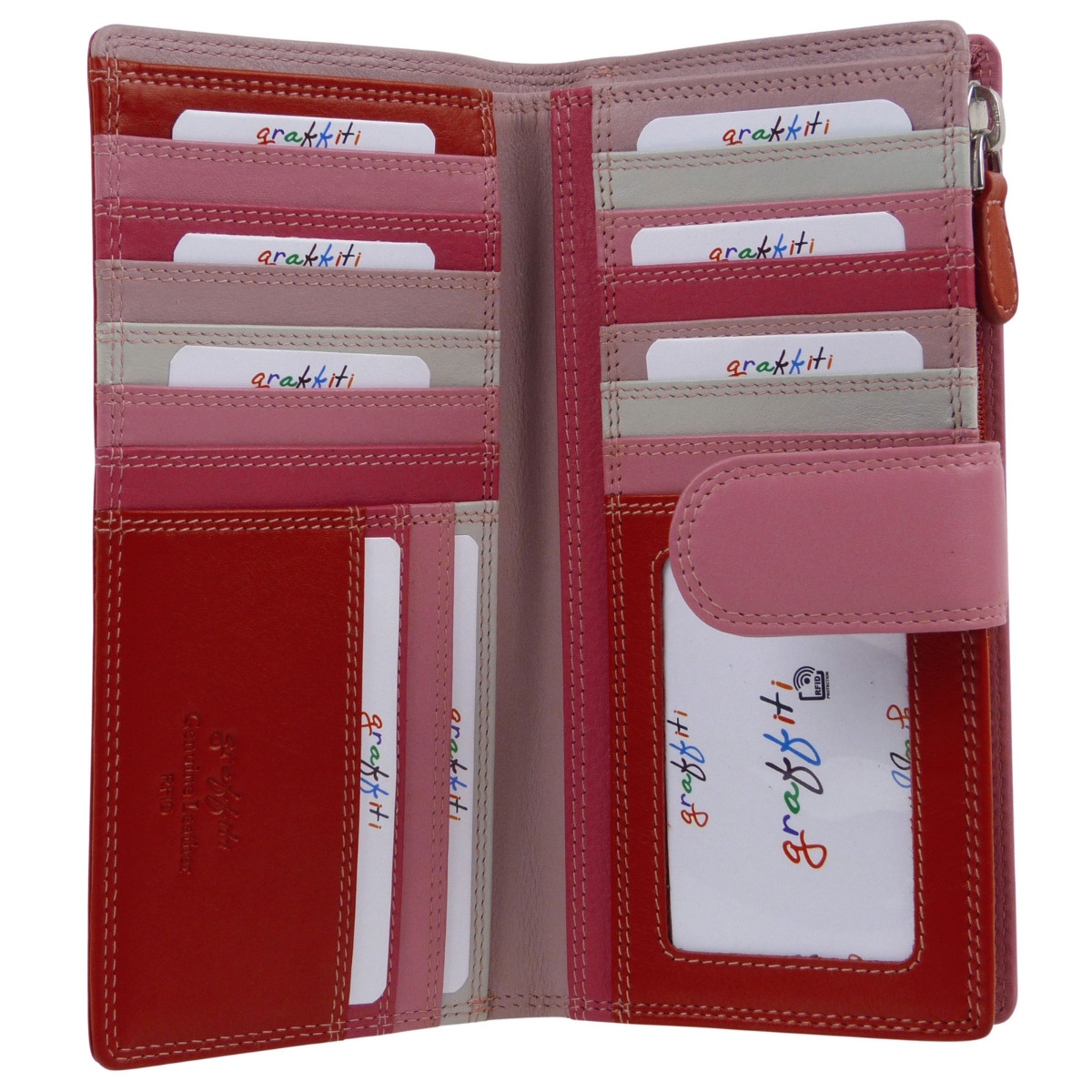 Ladies Leather Tabbed Purse/Wallet by Golunski; Graffiti Gift Box Bright Colours - Picture 71 of 103