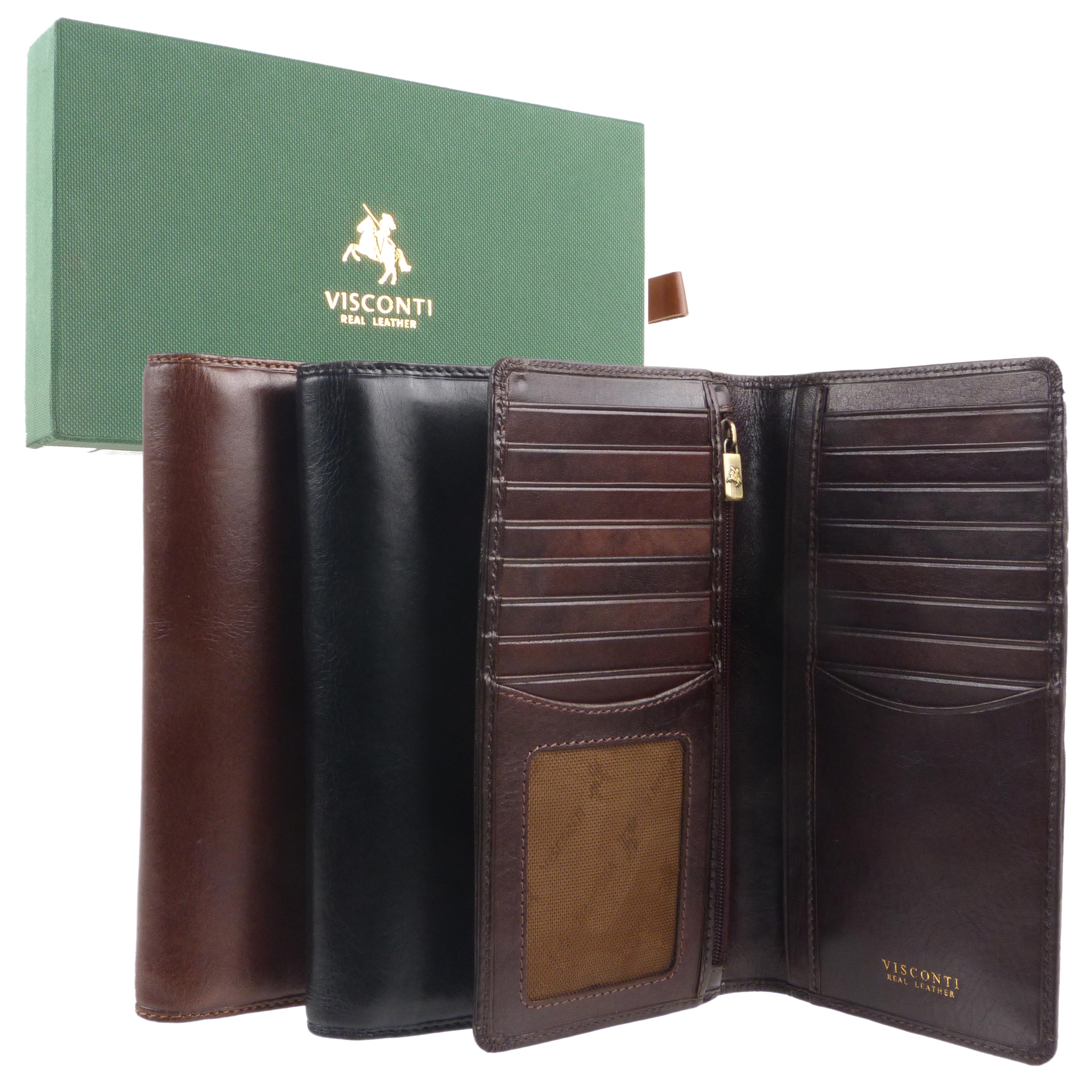 Visconti Italian Leather RFID Blocking Tabbed Wallet - Men's Slim Wallet In Gift Box - View #5