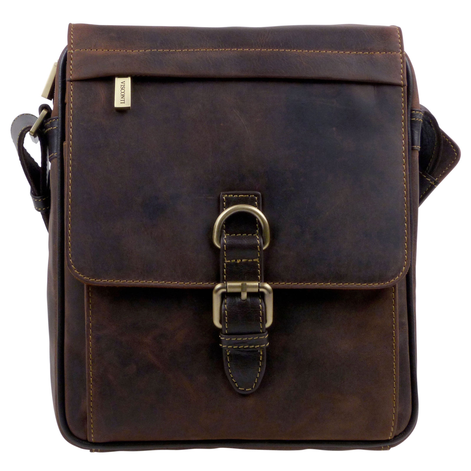 Visconti Leather Mens Messenger Bag - Hunter Collection - Picture 14 of 19