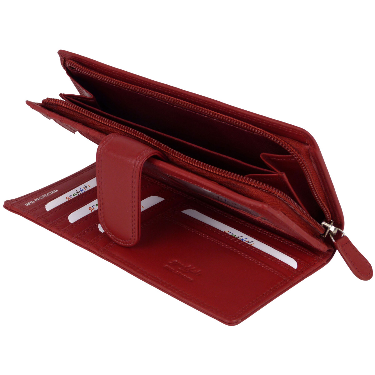 Ladies Leather Tabbed Purse/Wallet by Golunski; Graffiti Gift Box Bright Colours - Picture 59 of 103