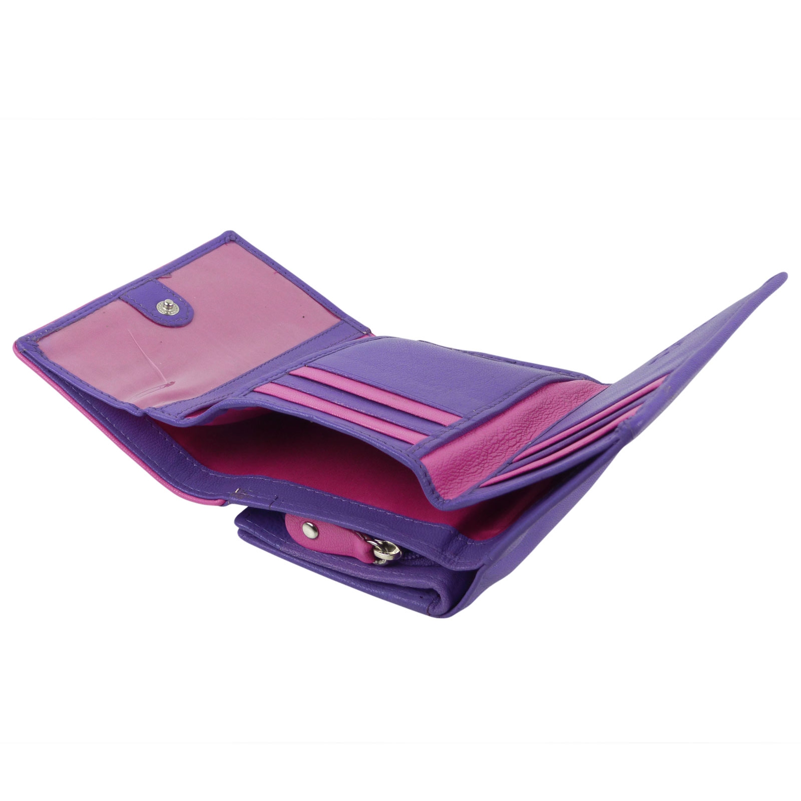 Ladies Leather TriFold Purse/Wallet with Flamingoes by Mala Freya