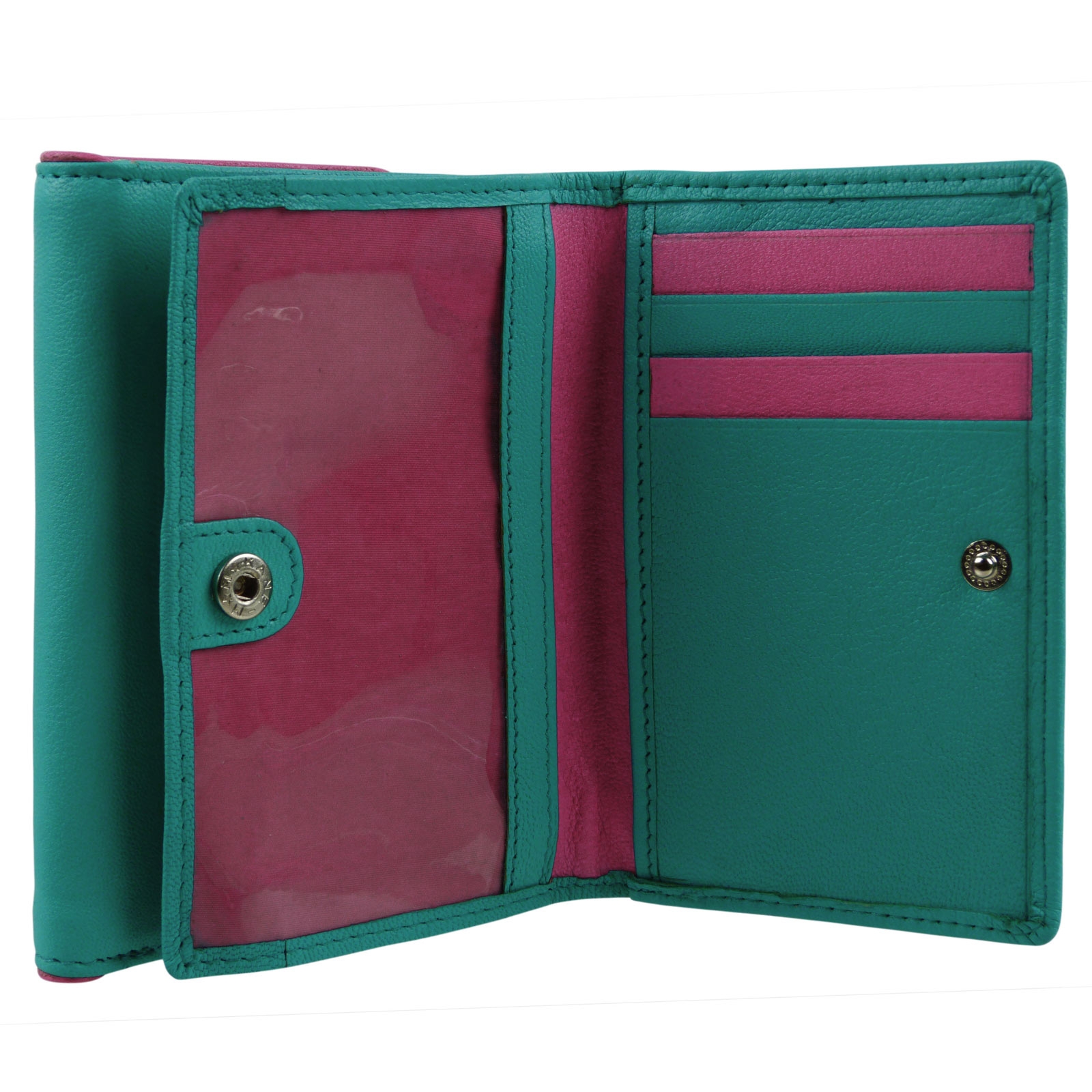 Ladies Leather TriFold Purse/Wallet with Flamingoes by Mala Freya